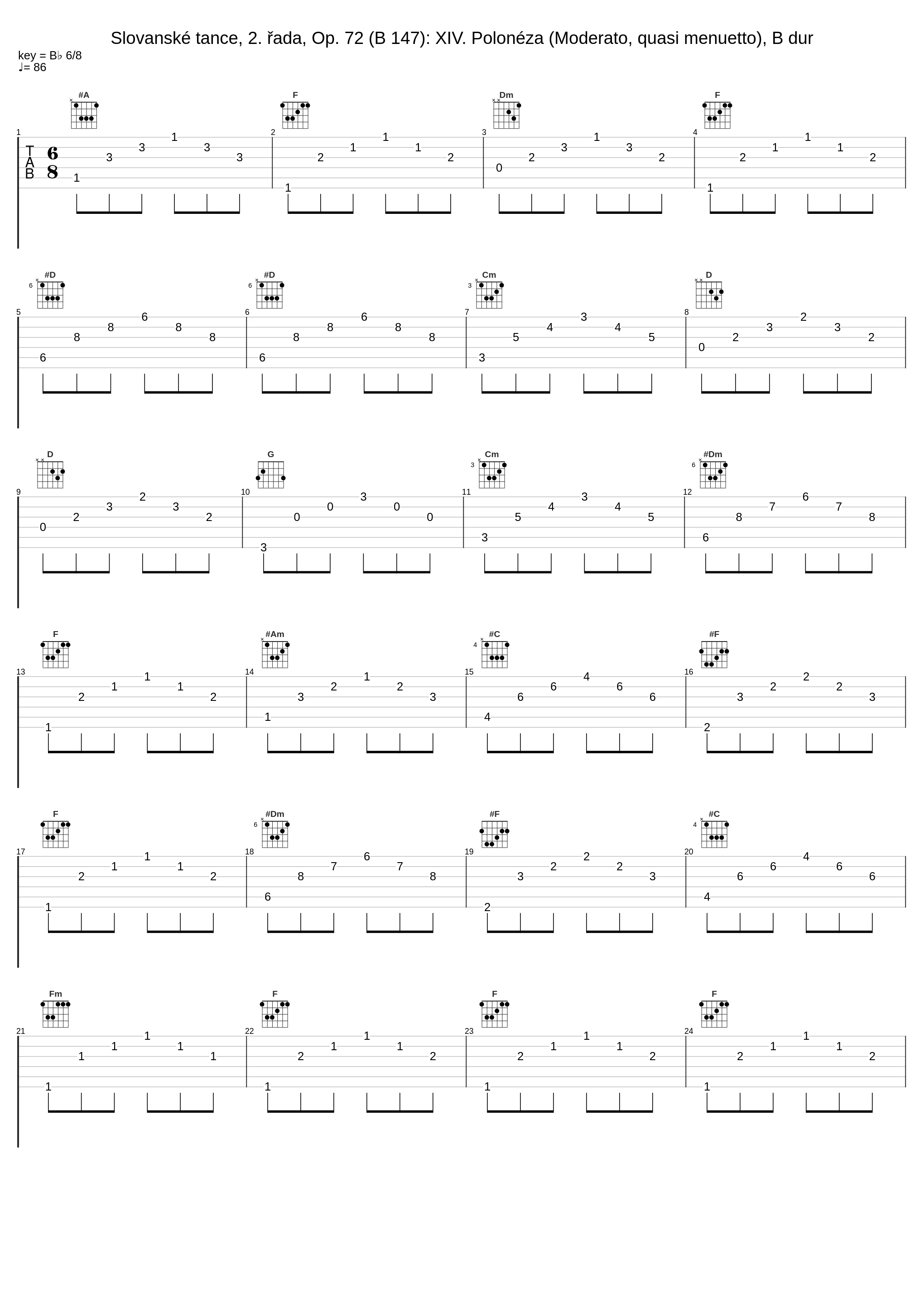 Slovanské tance, 2. řada, Op. 72 (B 147): XIV. Polonéza (Moderato, quasi menuetto), B dur_Ivan Klánský,Lukáš Klánský,Antonín Dvořák_1