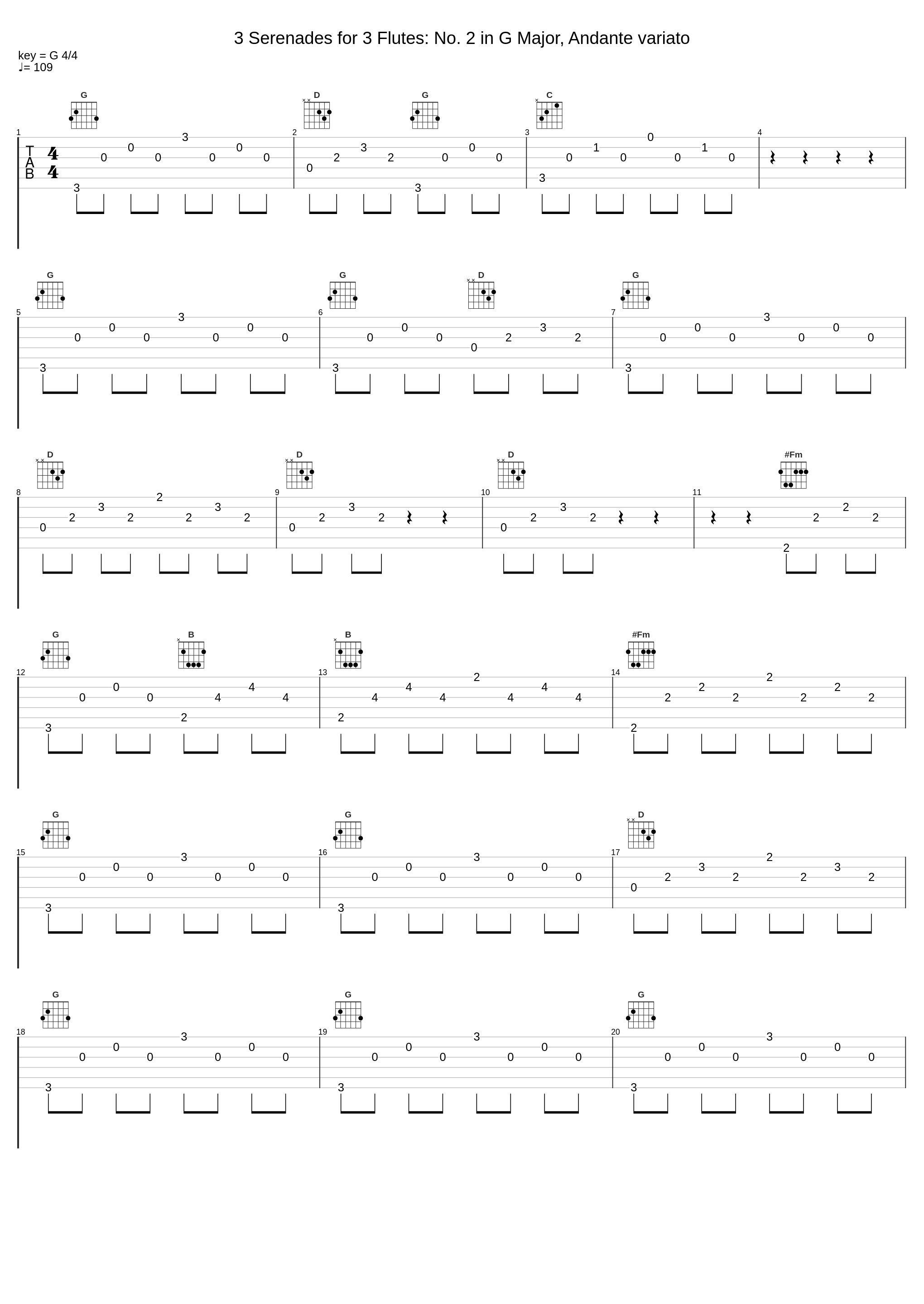 3 Serenades for 3 Flutes: No. 2 in G Major, Andante variato_András Adorján,Friedrich Edelmann,Aurèle Nicolet_1