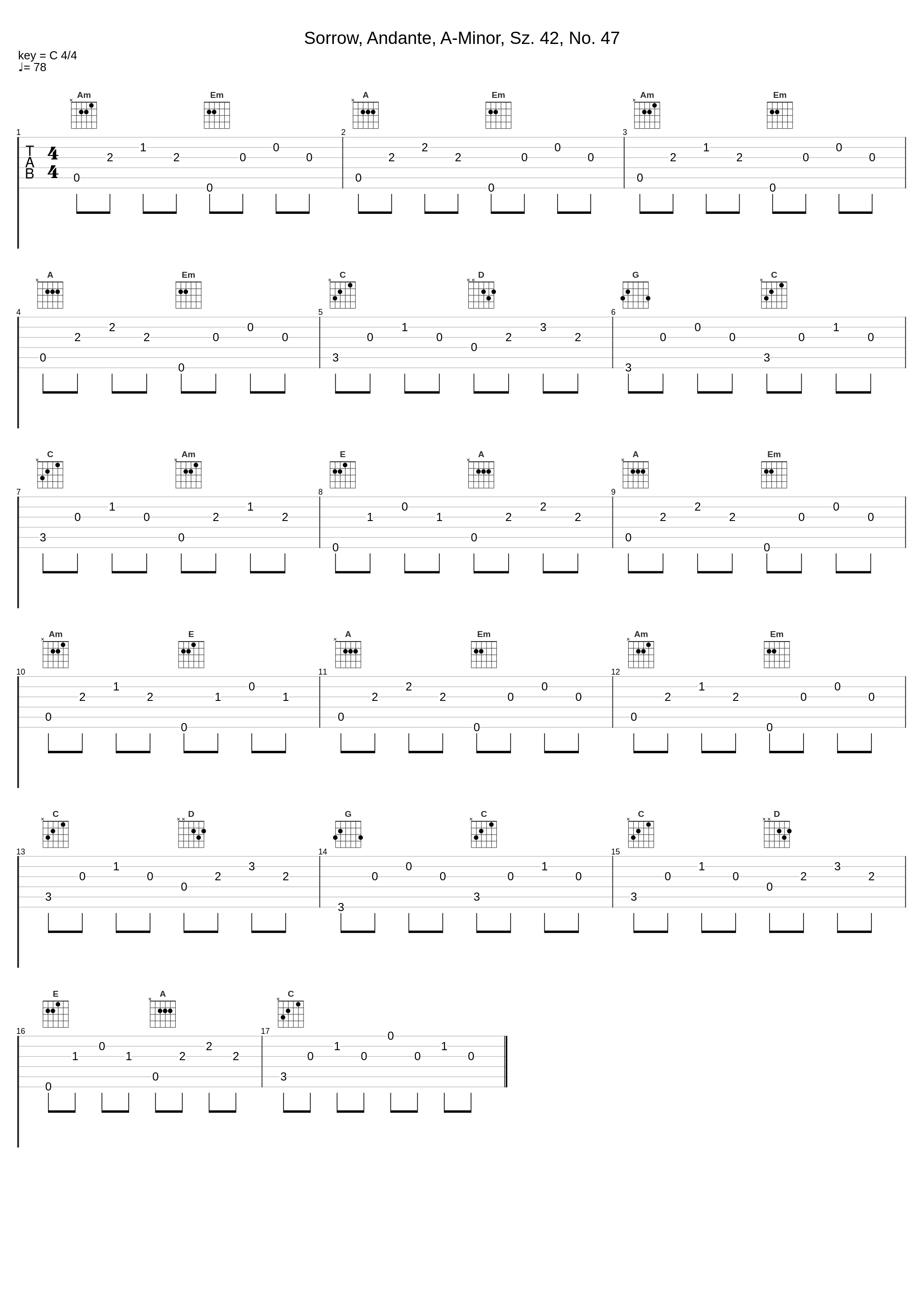 Sorrow, Andante, A-Minor, Sz. 42, No. 47_Robert von Heeren,Béla Bartók_1