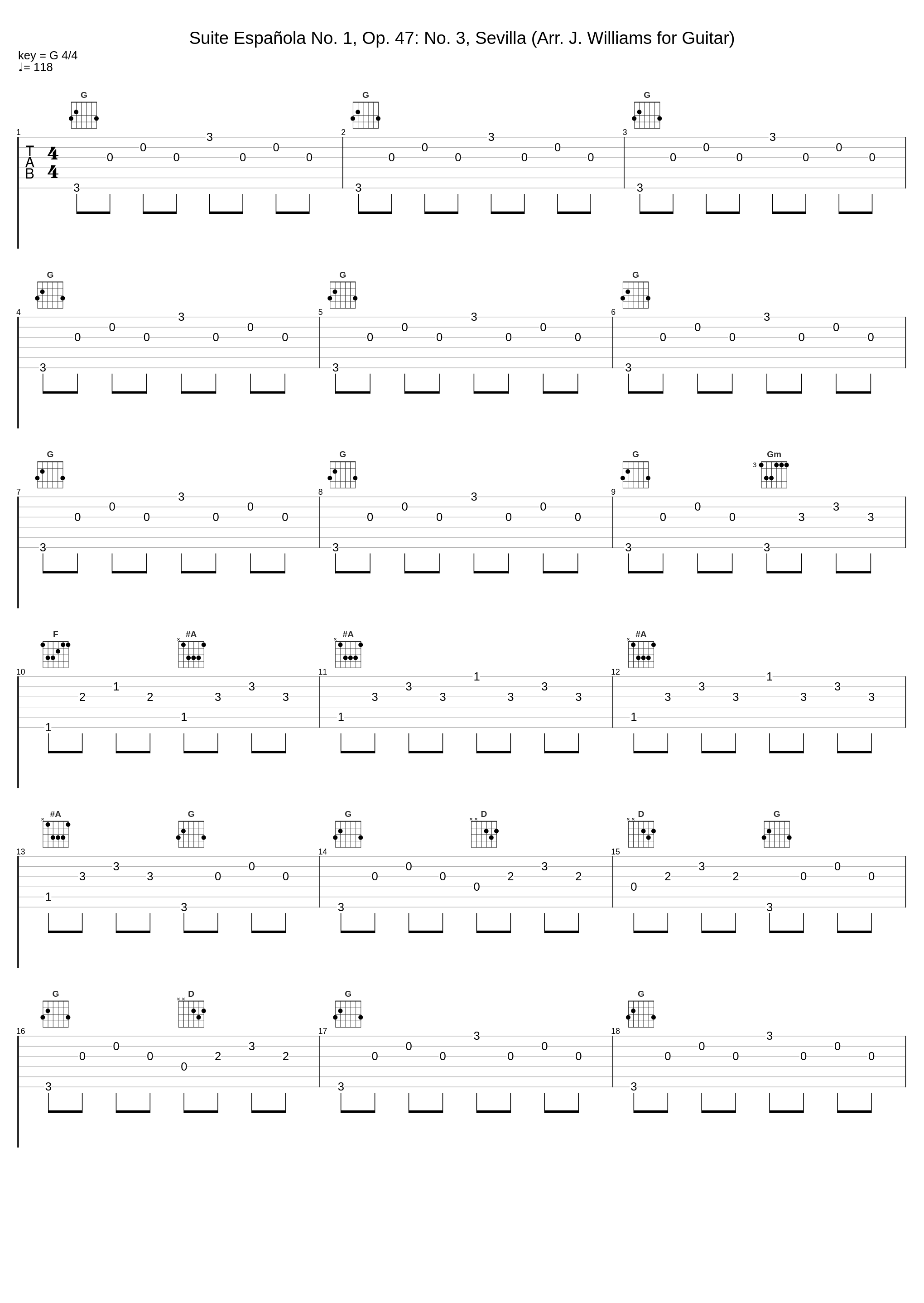 Suite Española No. 1, Op. 47: No. 3, Sevilla (Arr. J. Williams for Guitar)_John Williams,Isaac Albéniz_1