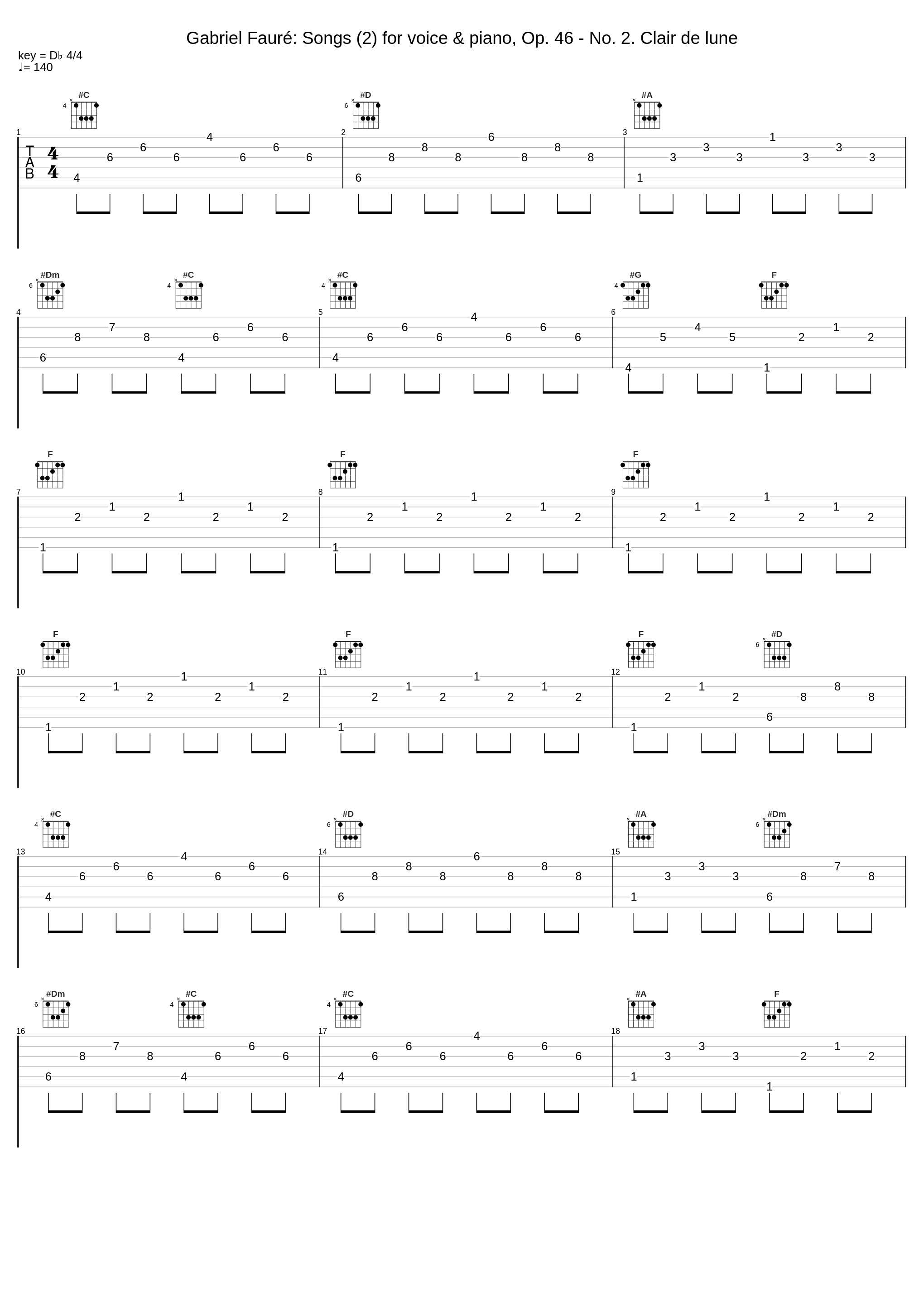 Gabriel Fauré: Songs (2) for voice & piano, Op. 46 - No. 2. Clair de lune_Gabriel Fauré_1