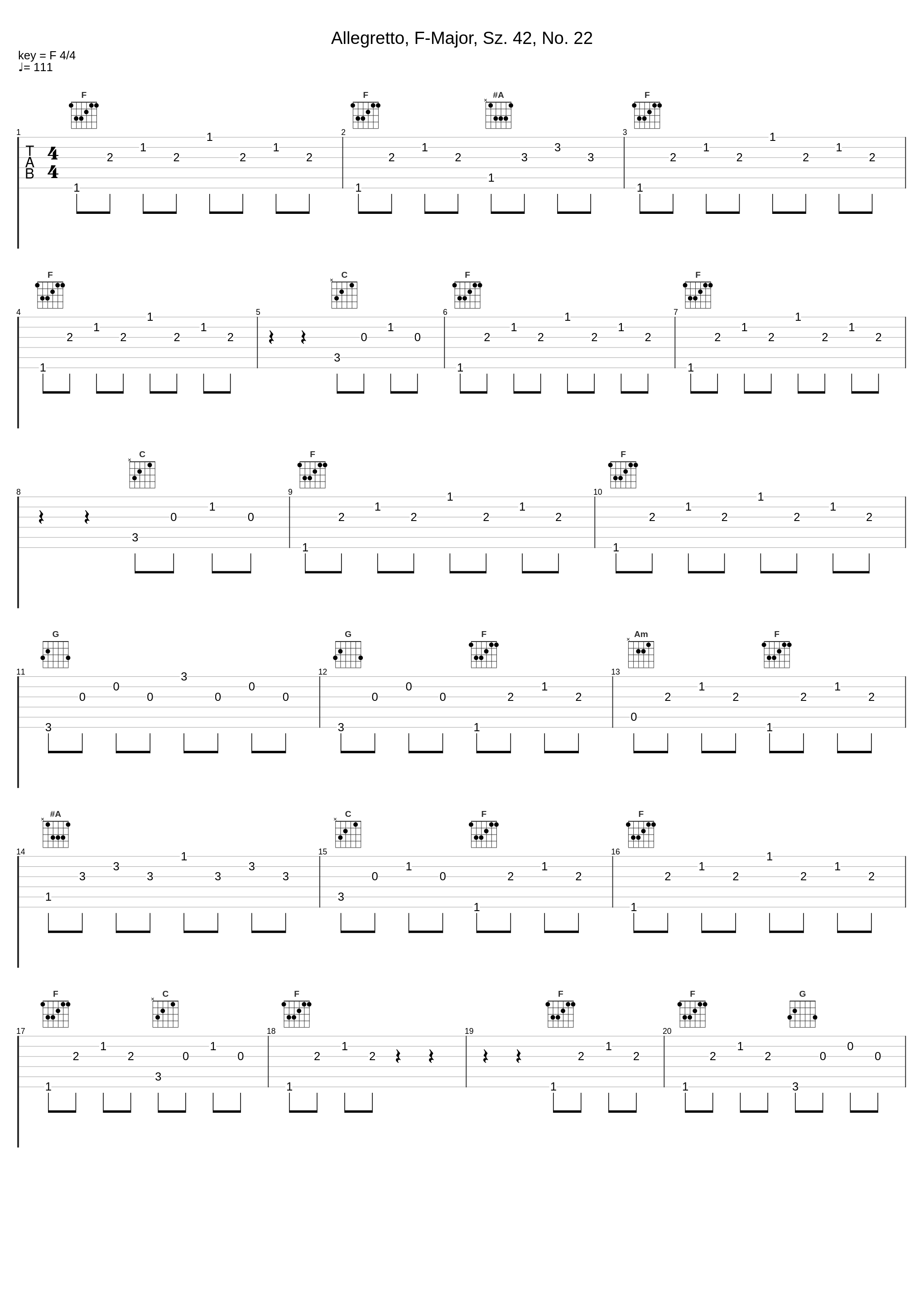 Allegretto, F-Major, Sz. 42, No. 22_Robert von Heeren,Béla Bartók_1