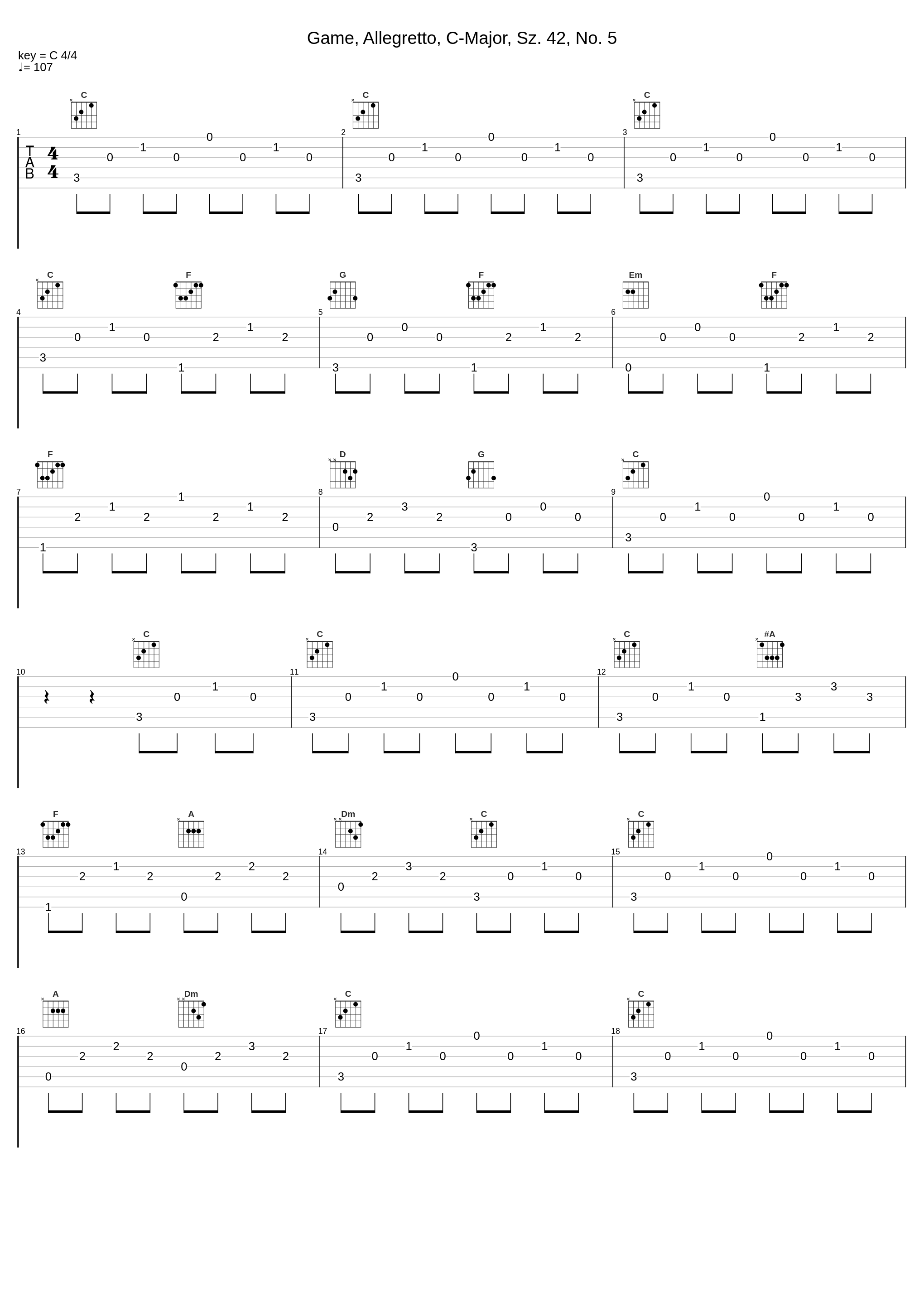 Game, Allegretto, C-Major, Sz. 42, No. 5_Robert von Heeren,Béla Bartók_1