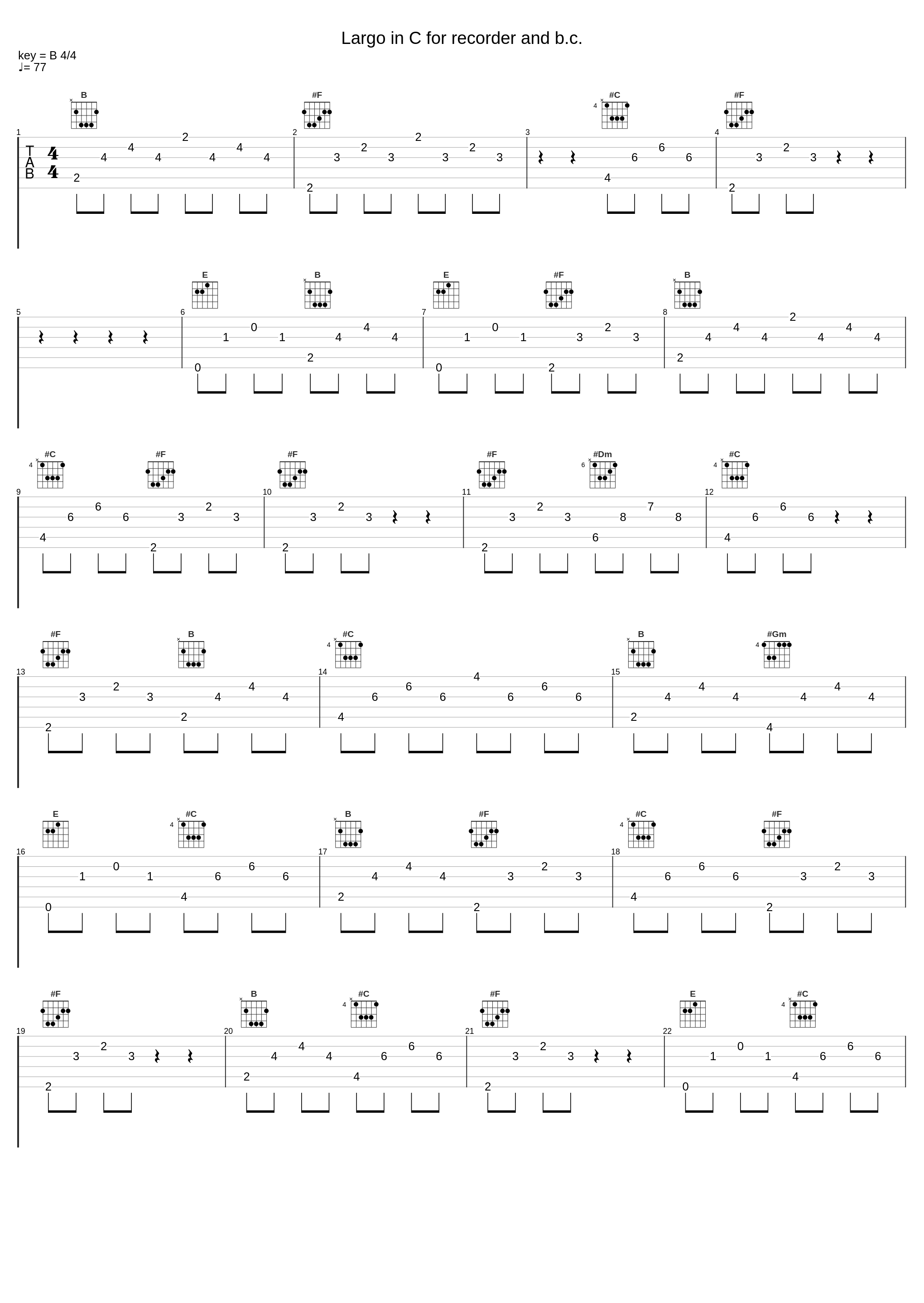 Largo in C for recorder and b.c._La Corte degli Angeli,Arcangelo Corelli_1