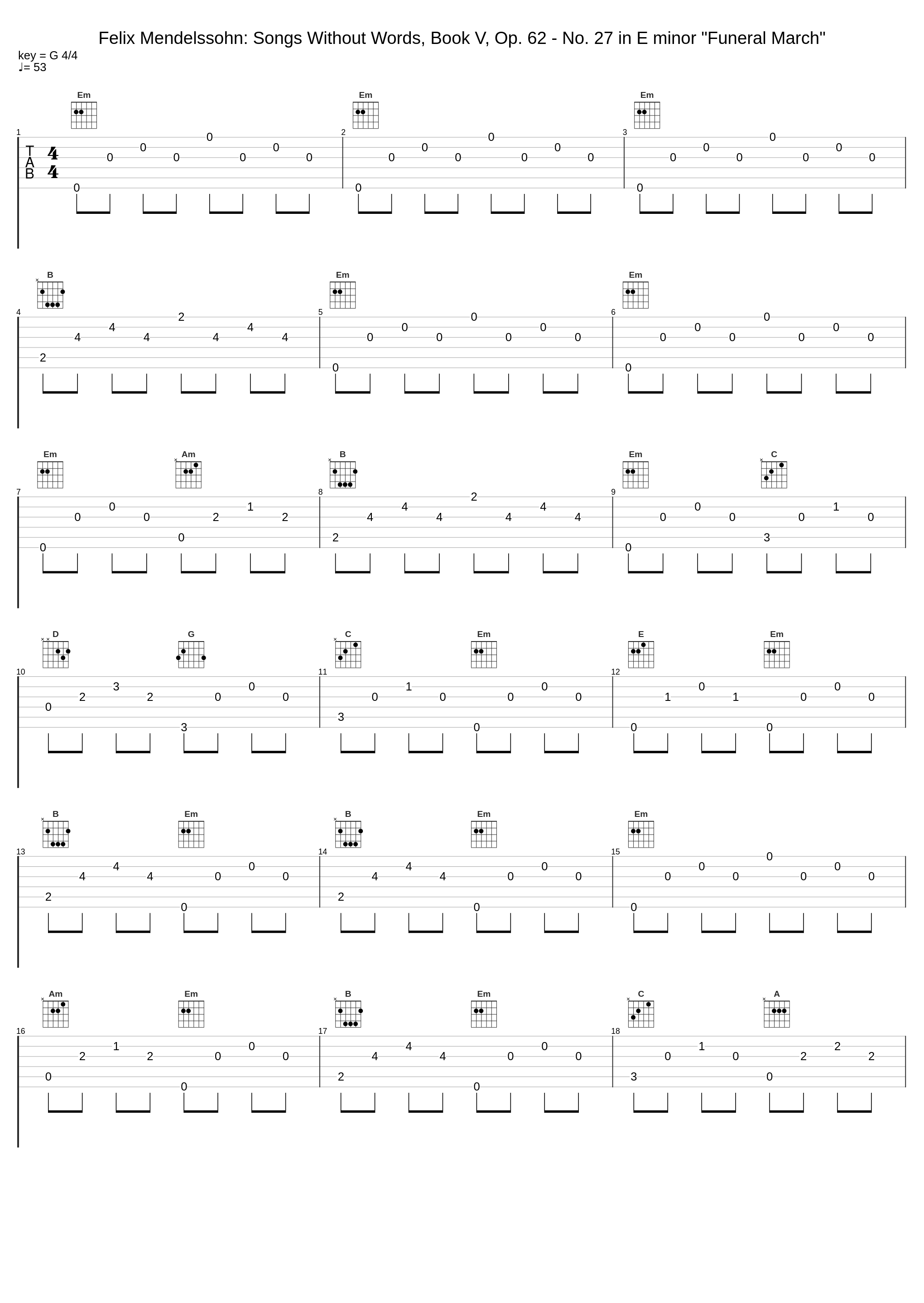 Felix Mendelssohn: Songs Without Words, Book V, Op. 62 - No. 27 in E minor "Funeral March"_Felix Mendelssohn_1
