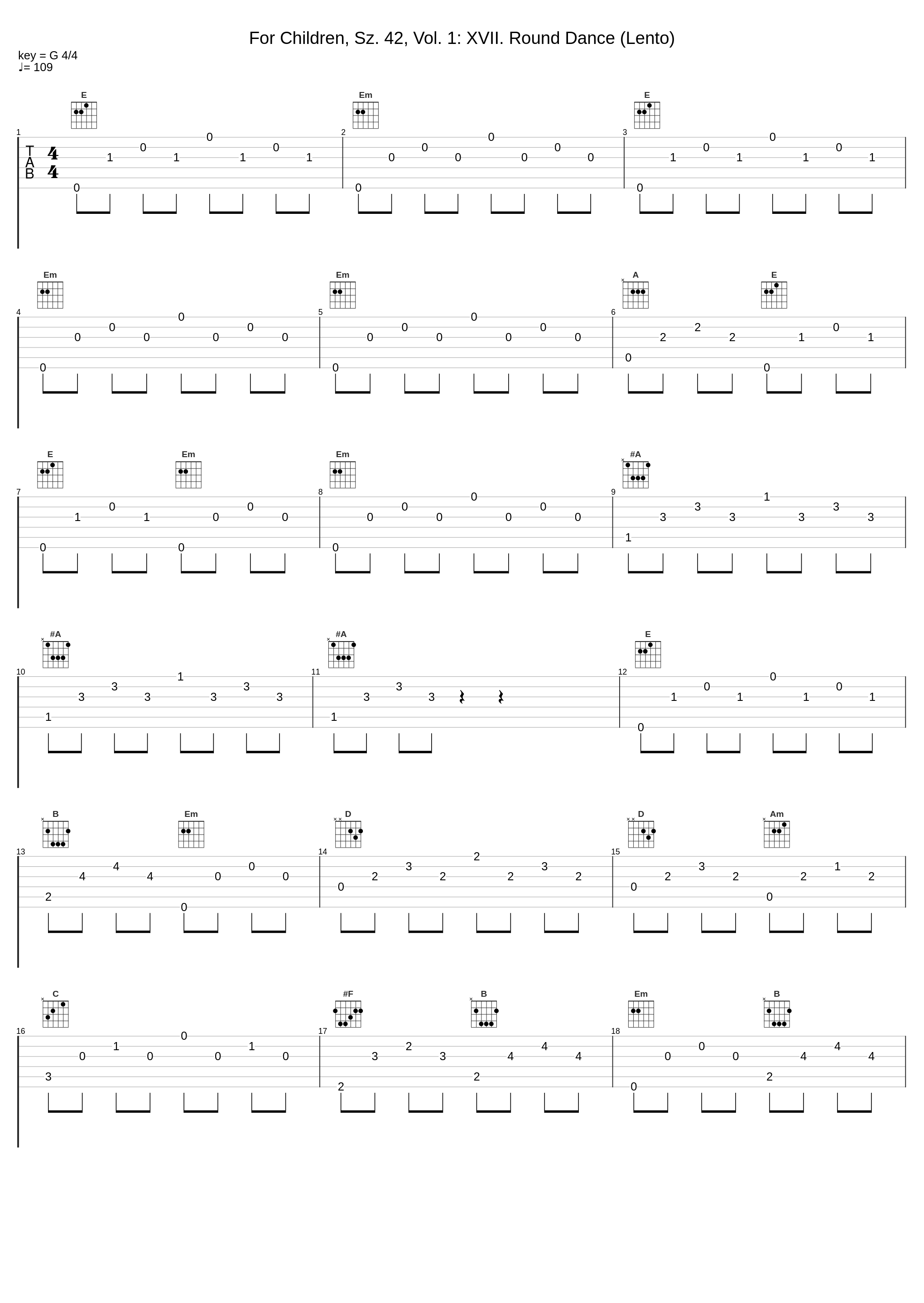 For Children, Sz. 42, Vol. 1: XVII. Round Dance (Lento)_Diana Weston,Angus Ryan,Béla Bartók_1