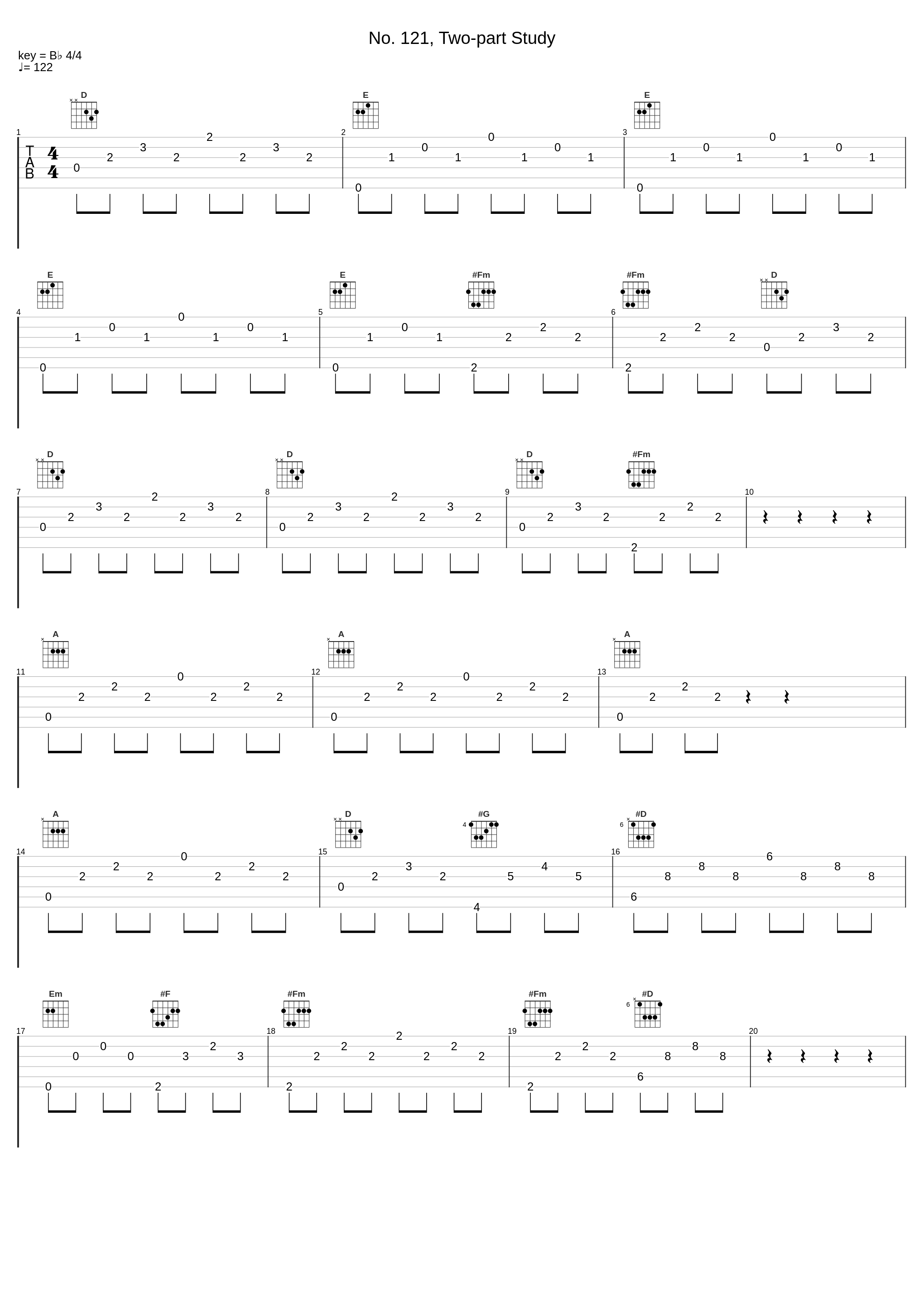 No. 121, Two-part Study_György Sándor,Béla Bartók_1