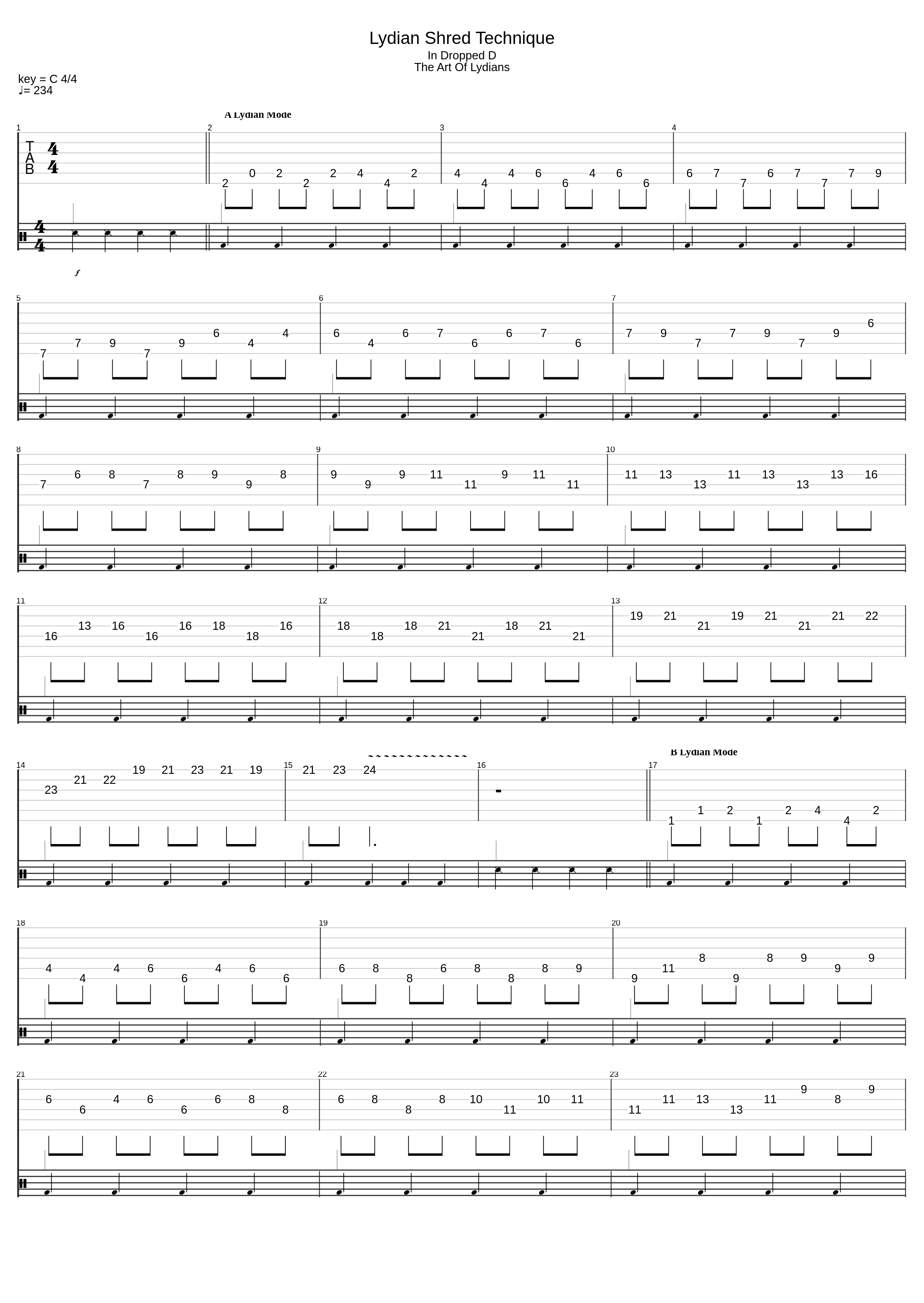 Lydian Shred Technique_Misc. Scales_1