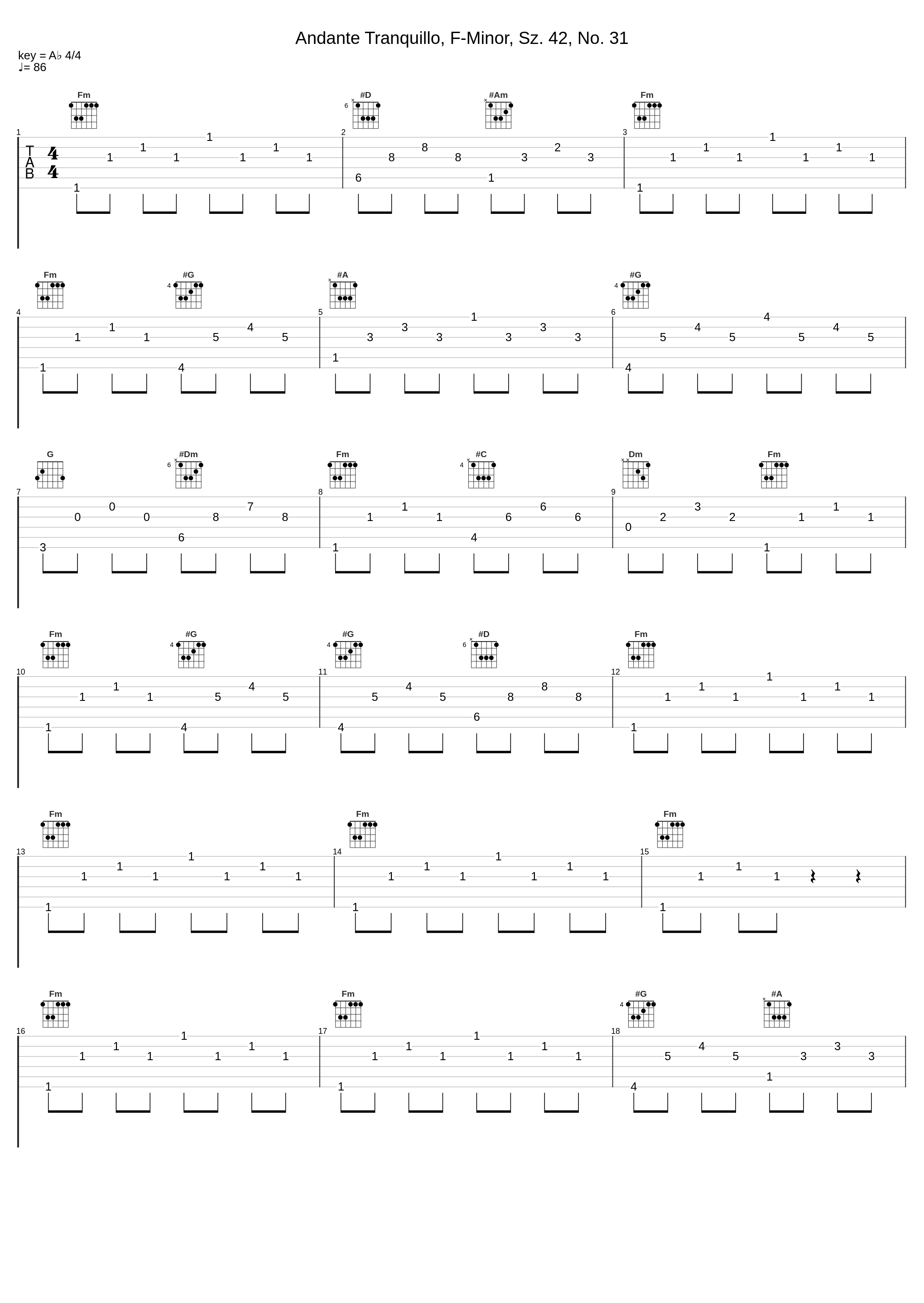 Andante Tranquillo, F-Minor, Sz. 42, No. 31_Robert von Heeren,Béla Bartók_1