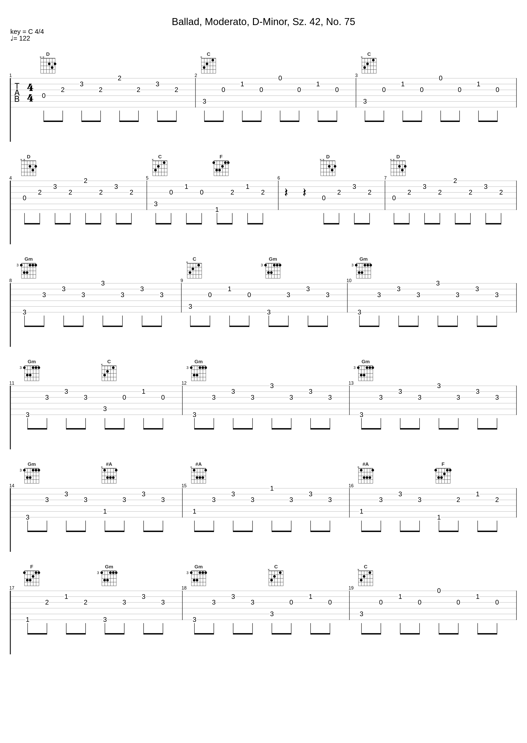 Ballad, Moderato, D-Minor, Sz. 42, No. 75_Robert von Heeren,Béla Bartók_1