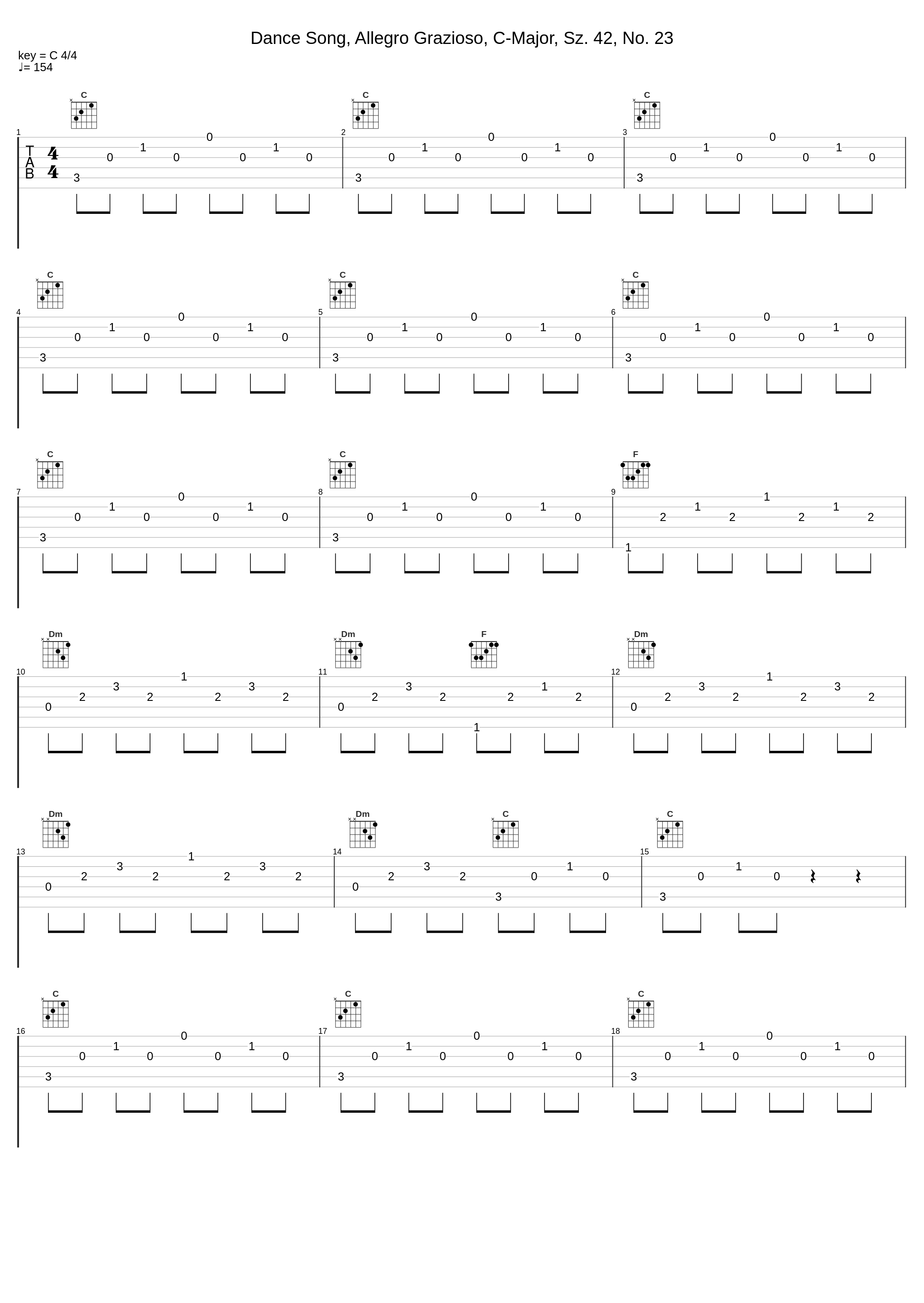 Dance Song, Allegro Grazioso, C-Major, Sz. 42, No. 23_Robert von Heeren,Béla Bartók_1