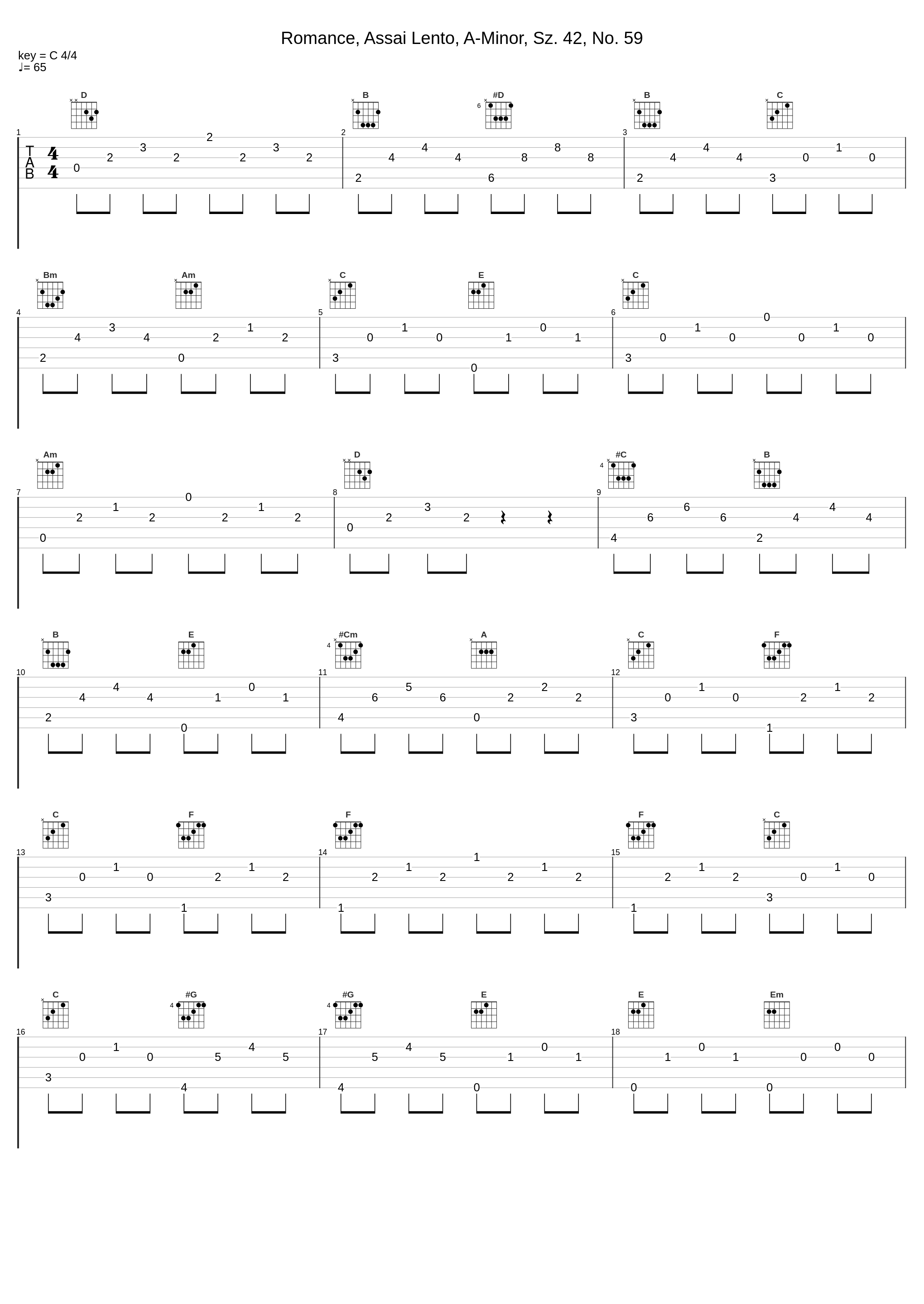 Romance, Assai Lento, A-Minor, Sz. 42, No. 59_Robert von Heeren,Béla Bartók_1