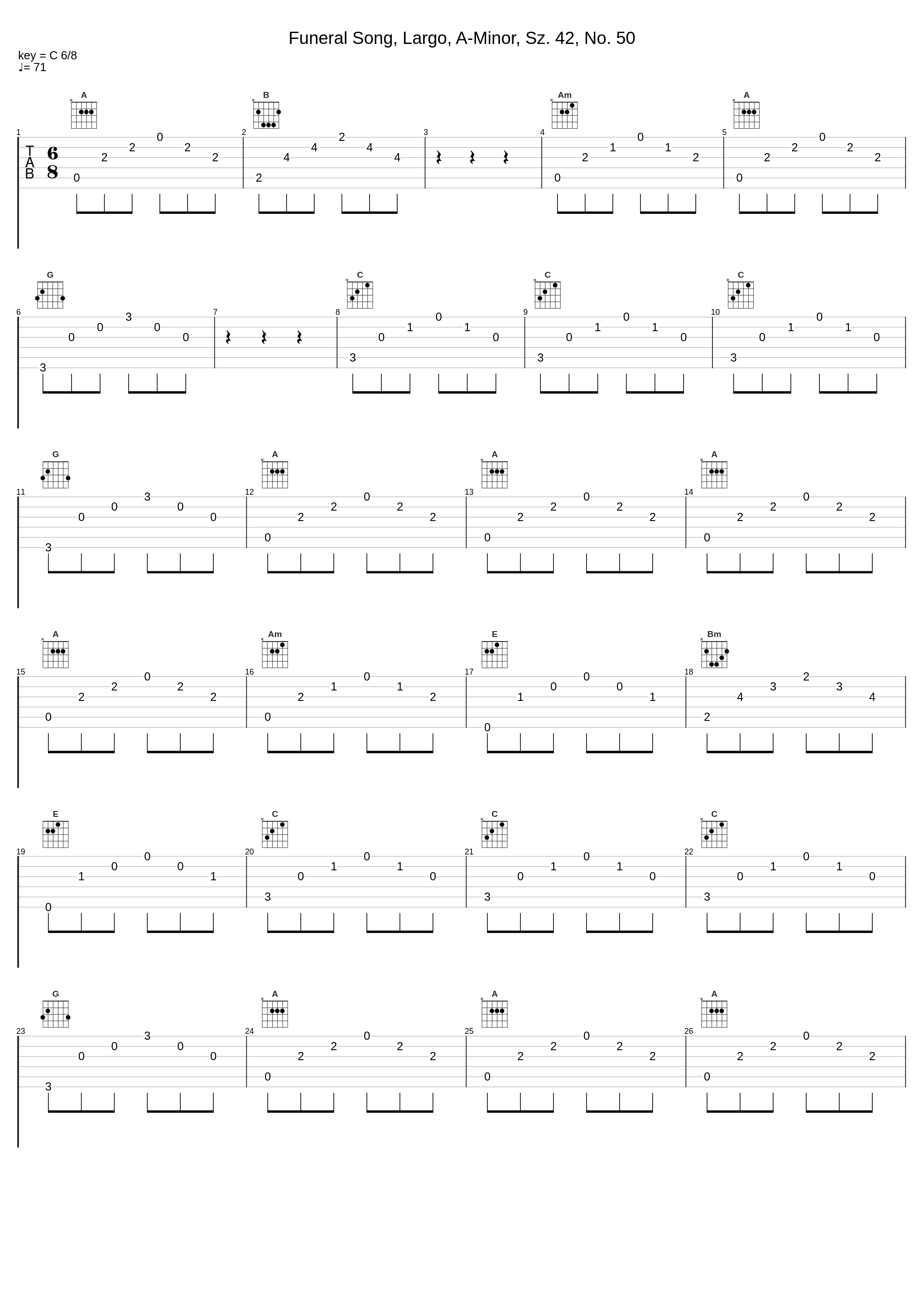 Funeral Song, Largo, A-Minor, Sz. 42, No. 50_Robert von Heeren,Béla Bartók_1