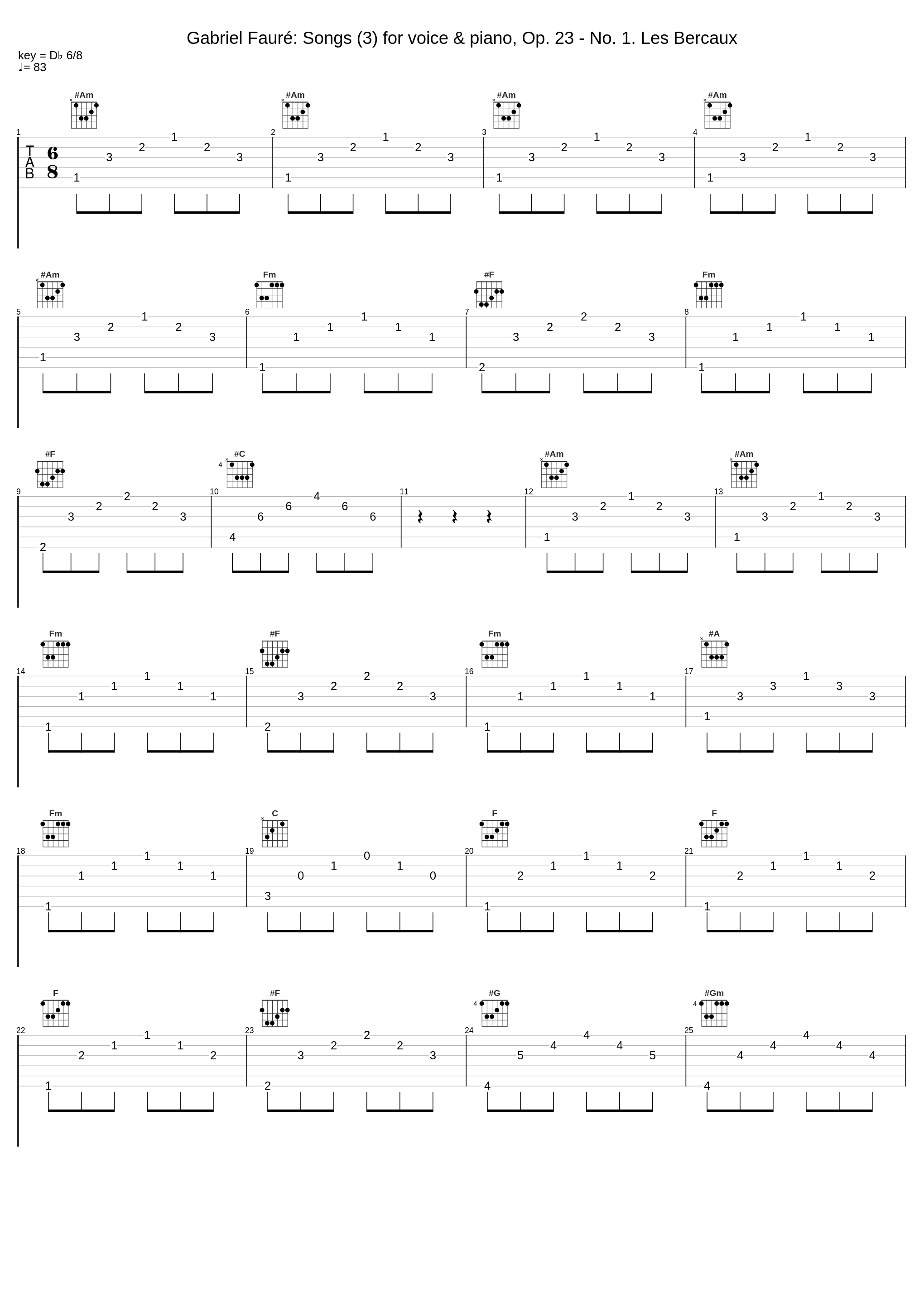 Gabriel Fauré: Songs (3) for voice & piano, Op. 23 - No. 1. Les Bercaux_Gabriel Fauré_1