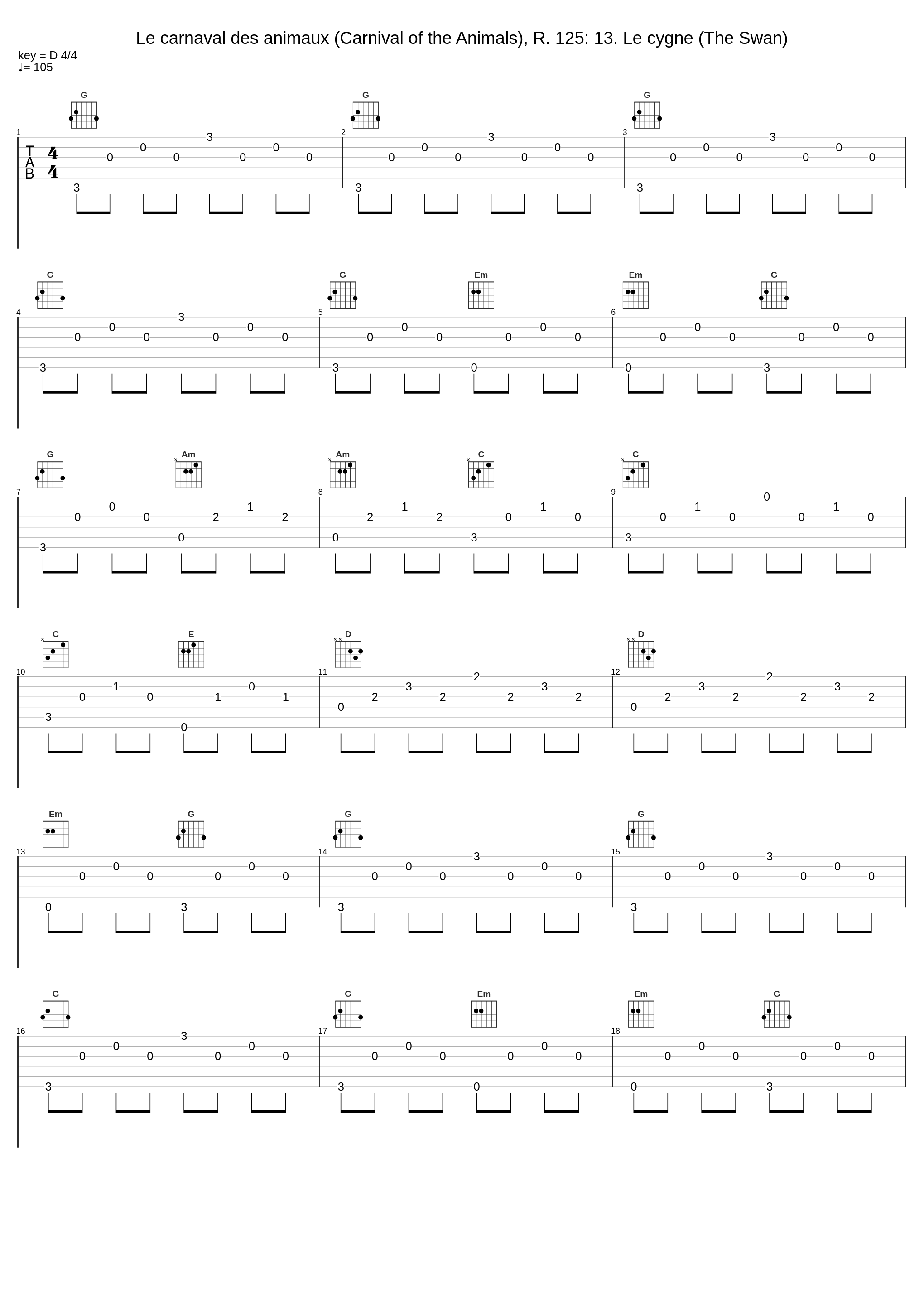 Le carnaval des animaux (Carnival of the Animals), R. 125: 13. Le cygne (The Swan)_The Synthesizer,Camille Saint-Saëns_1