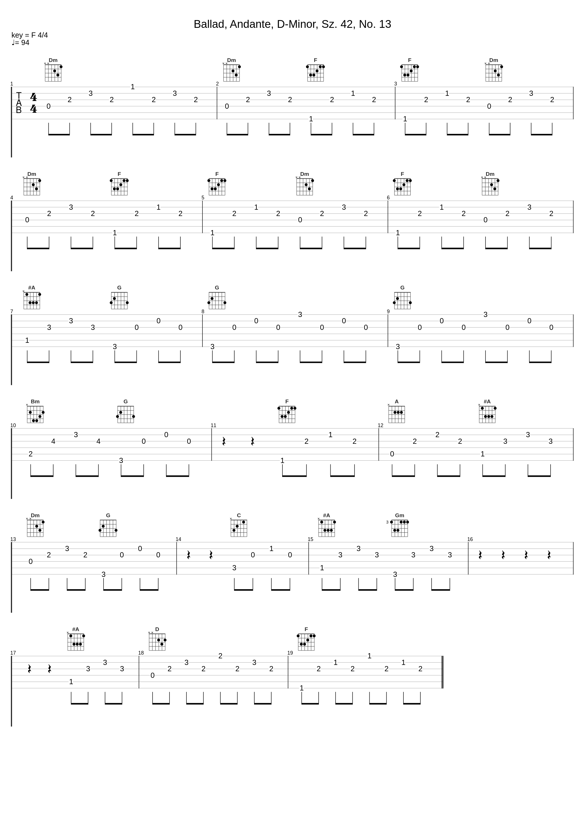 Ballad, Andante, D-Minor, Sz. 42, No. 13_Robert von Heeren,Béla Bartók_1