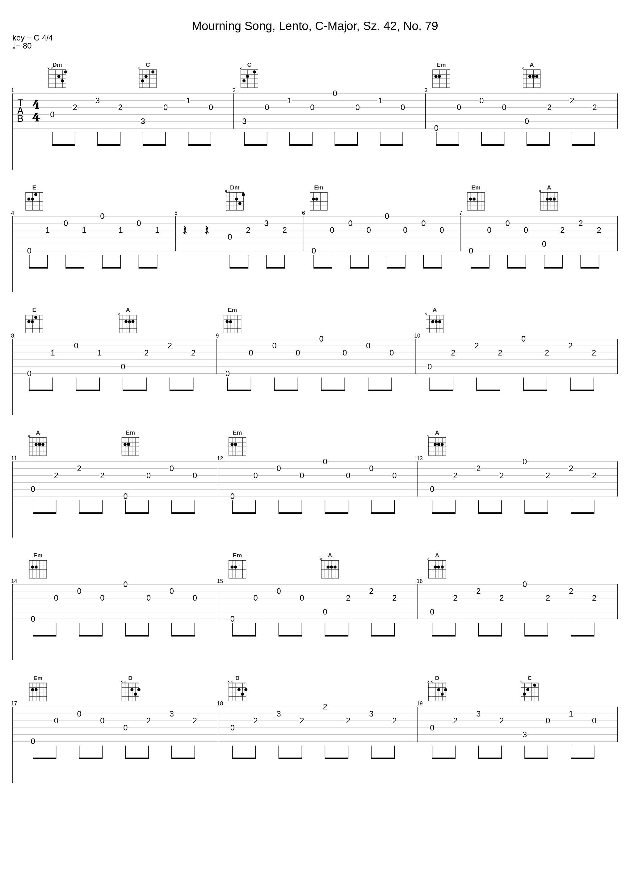 Mourning Song, Lento, C-Major, Sz. 42, No. 79_Robert von Heeren,Béla Bartók_1