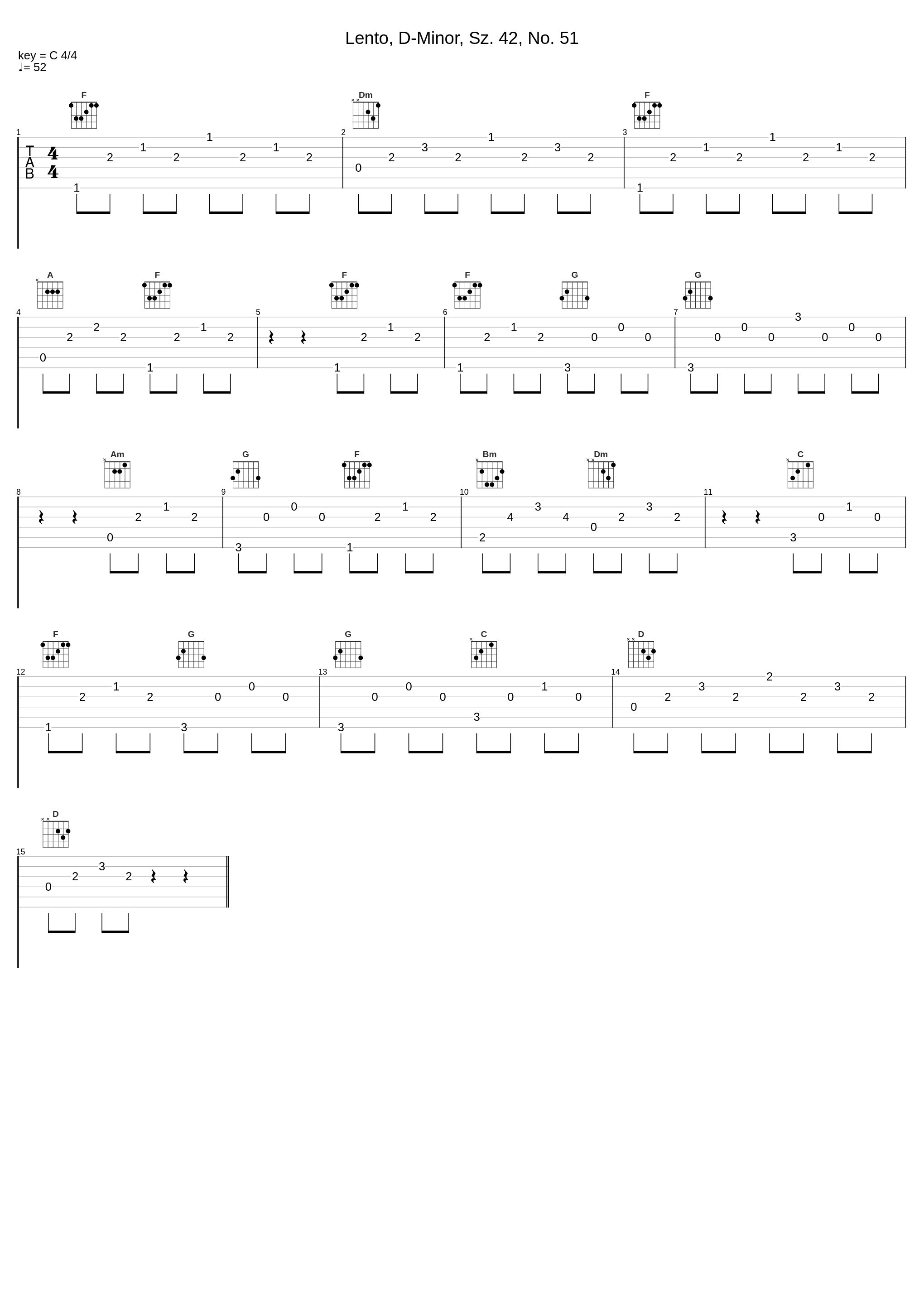 Lento, D-Minor, Sz. 42, No. 51_Robert von Heeren,Béla Bartók_1