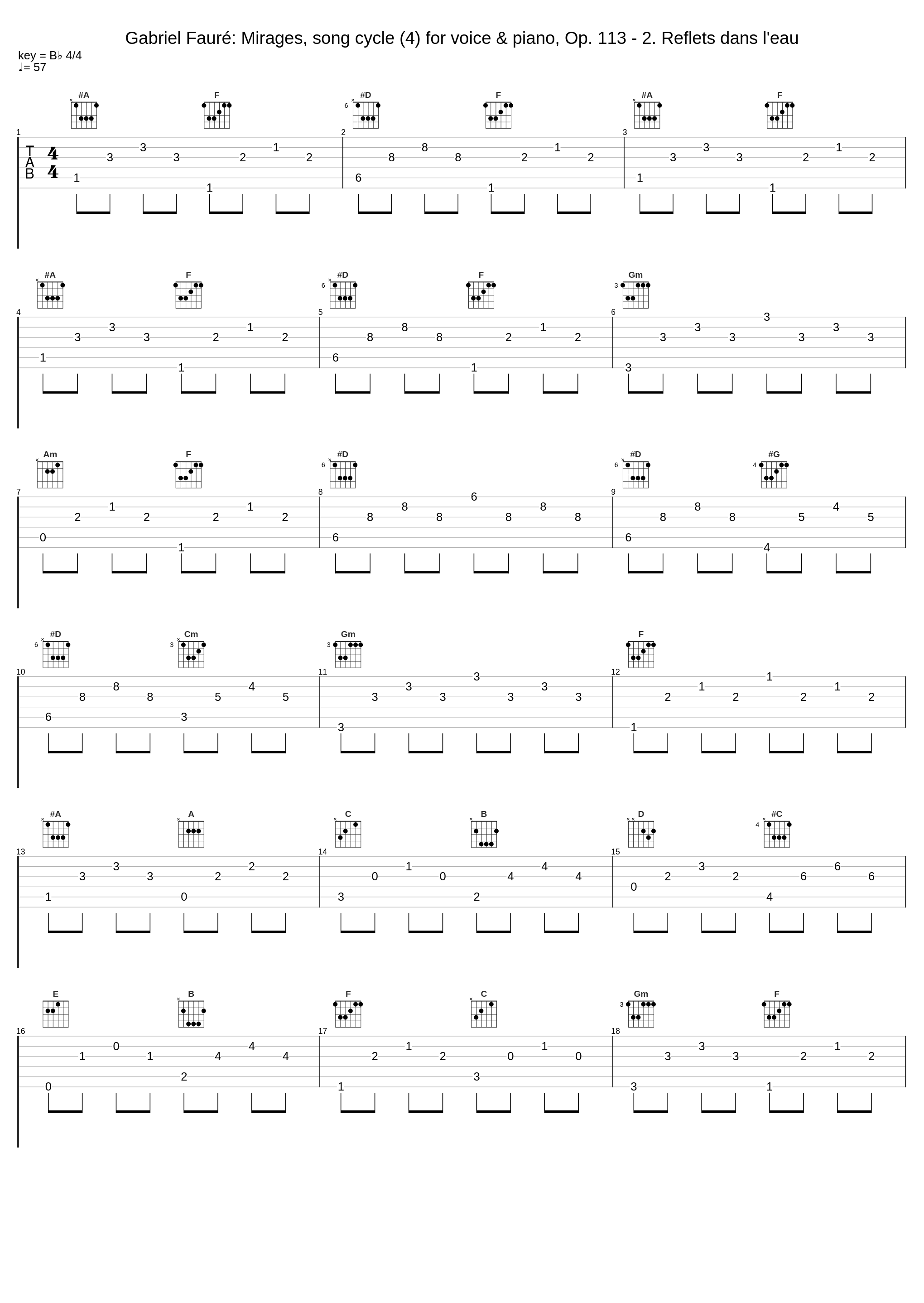Gabriel Fauré: Mirages, song cycle (4) for voice & piano, Op. 113 - 2. Reflets dans l'eau_Gabriel Fauré_1