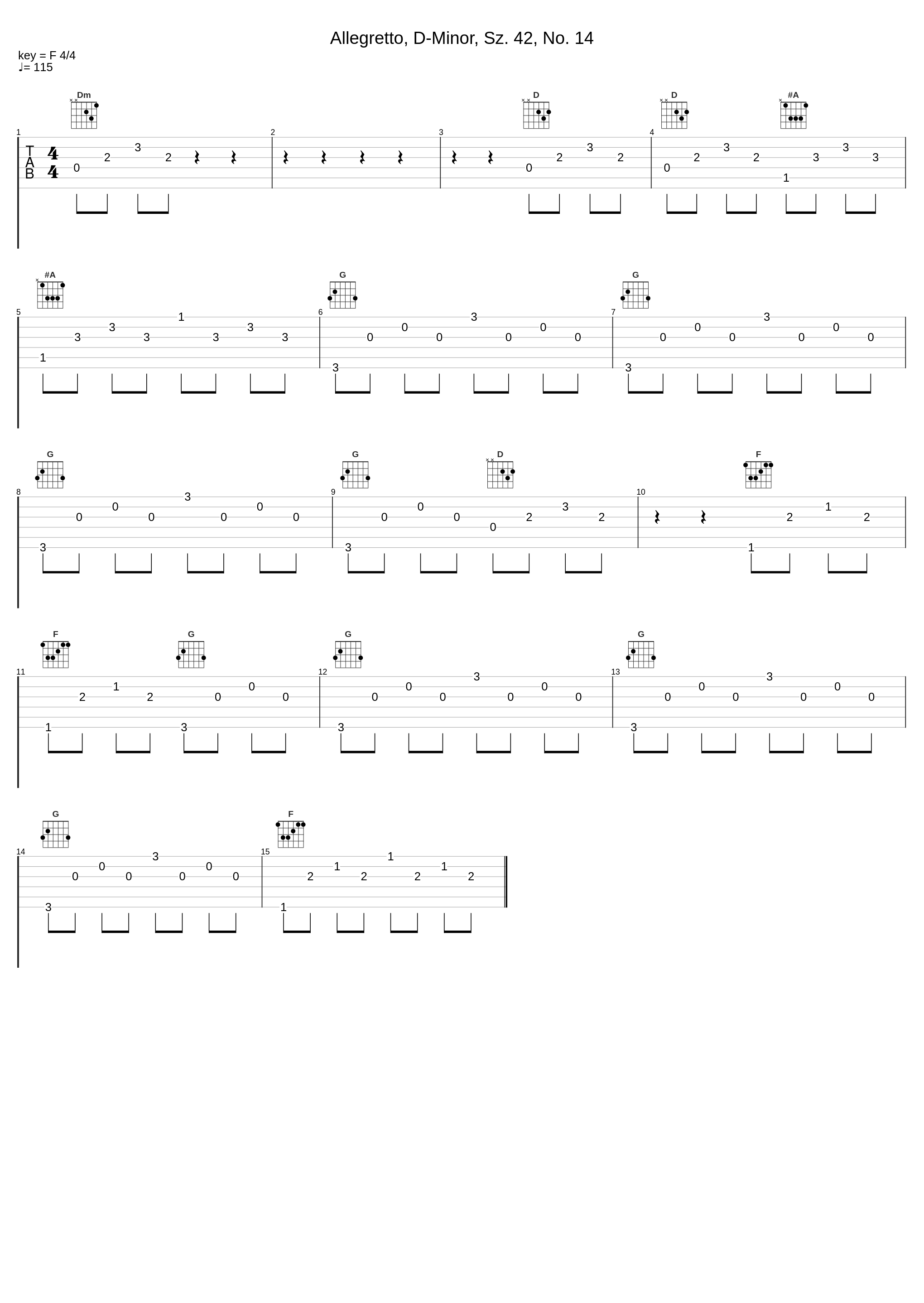 Allegretto, D-Minor, Sz. 42, No. 14_Robert von Heeren,Béla Bartók_1