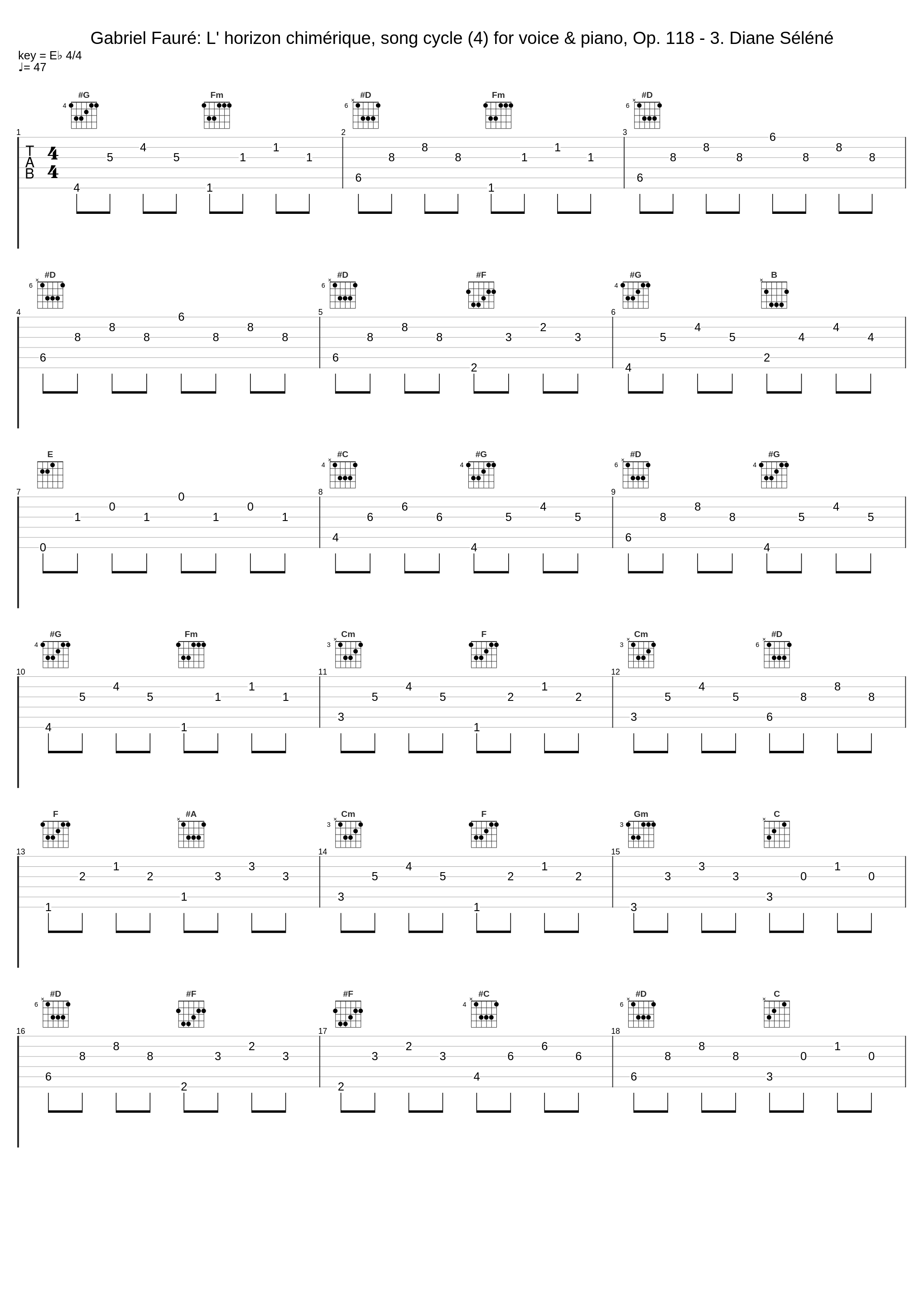 Gabriel Fauré: L' horizon chimérique, song cycle (4) for voice & piano, Op. 118 - 3. Diane Séléné_Gabriel Fauré_1