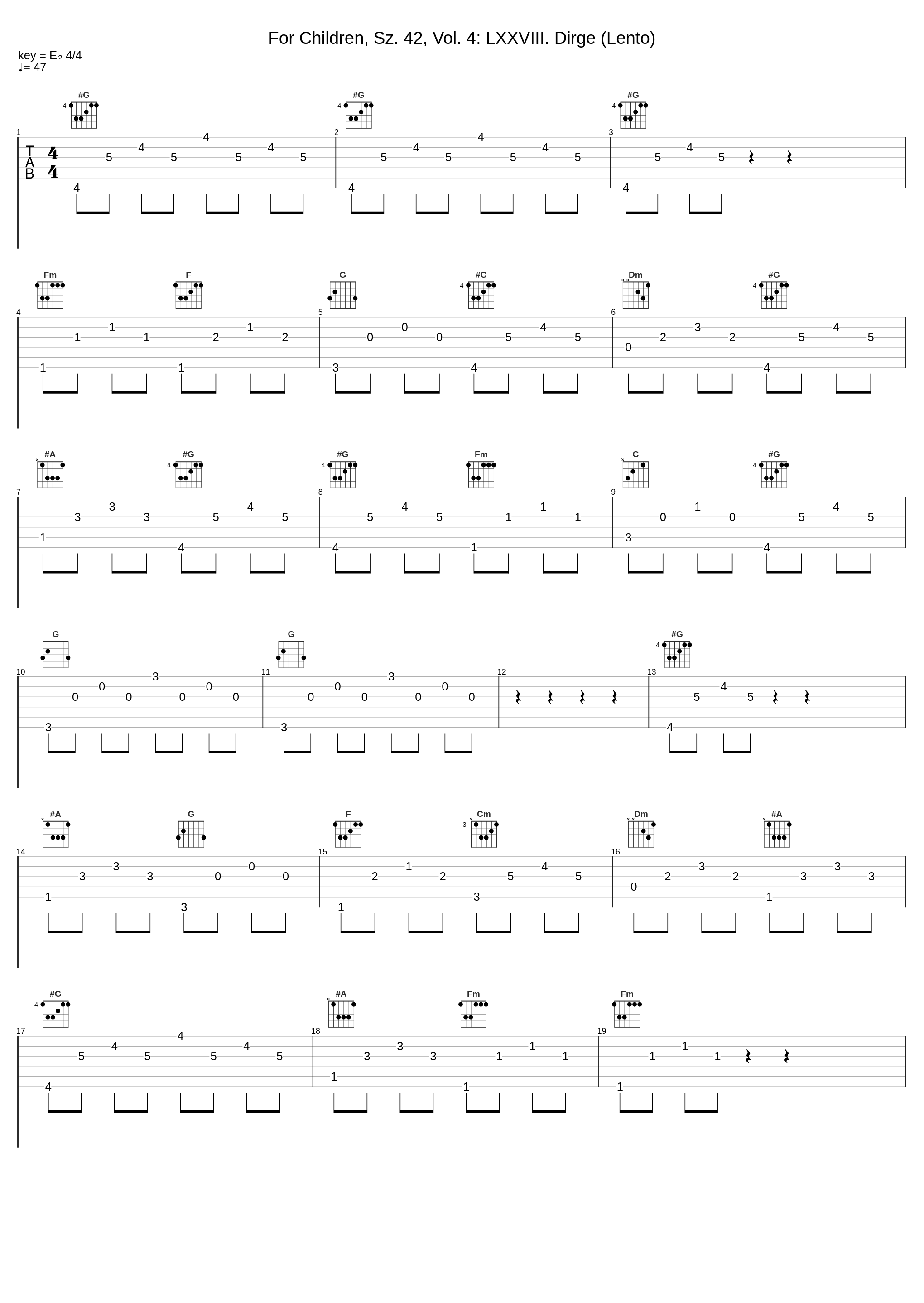 For Children, Sz. 42, Vol. 4: LXXVIII. Dirge (Lento)_Diana Weston,Angus Ryan,Béla Bartók_1