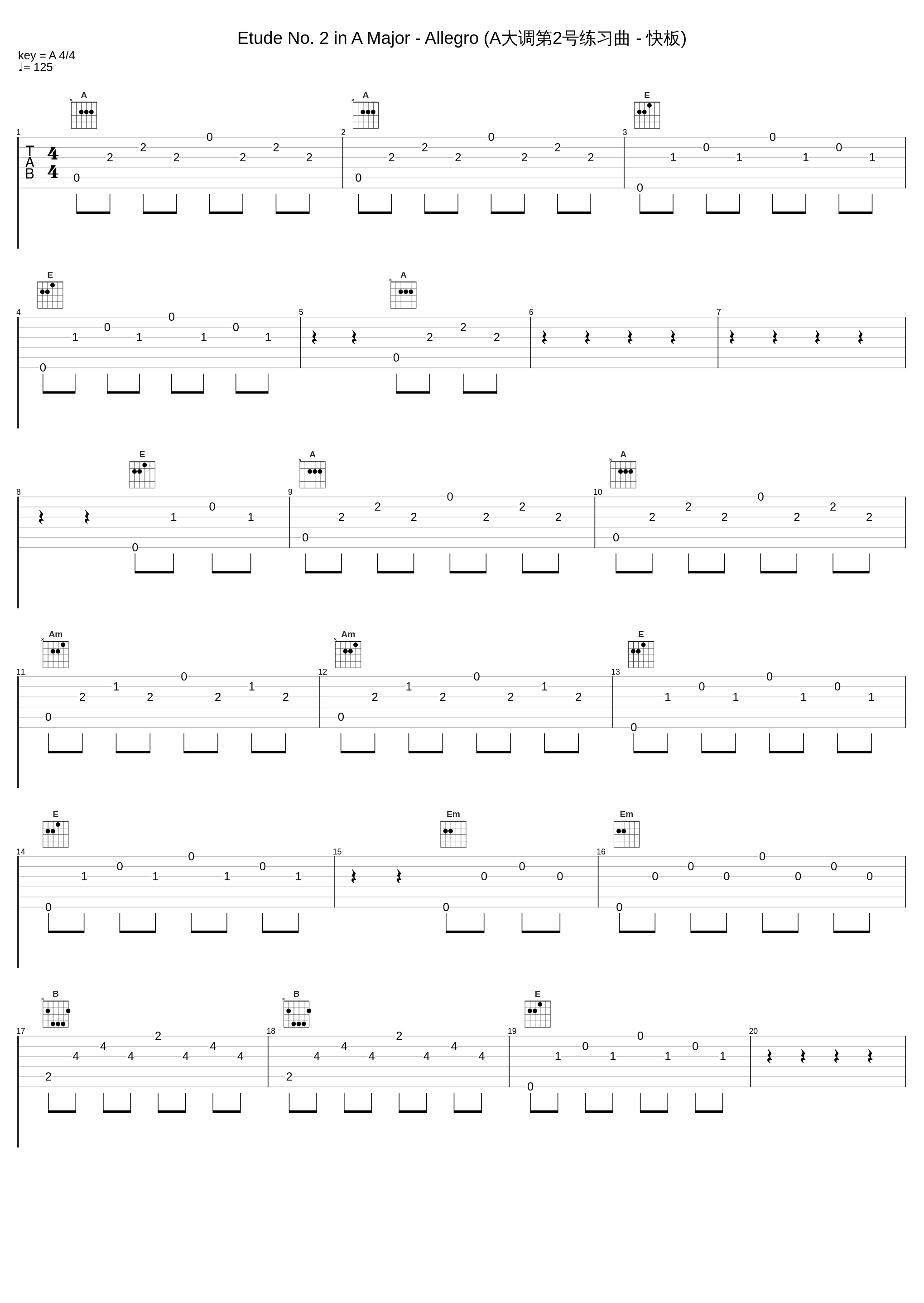 Etude No. 2 in A Major - Allegro (A大调第2号练习曲 - 快板)_Narciso Yepes_1