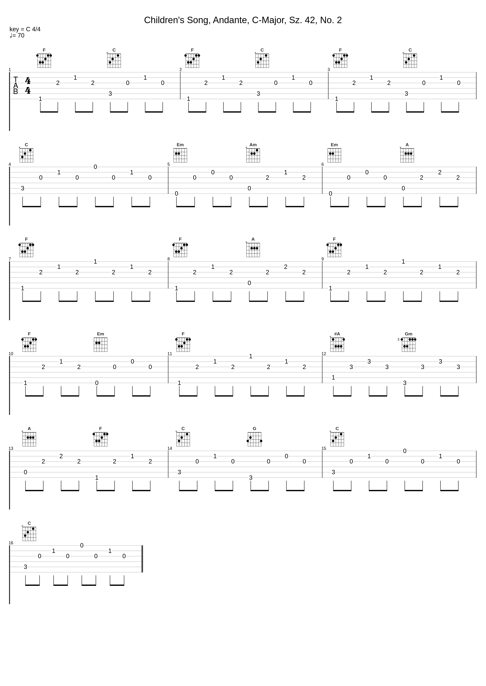 Children's Song, Andante, C-Major, Sz. 42, No. 2_Robert von Heeren,Béla Bartók_1