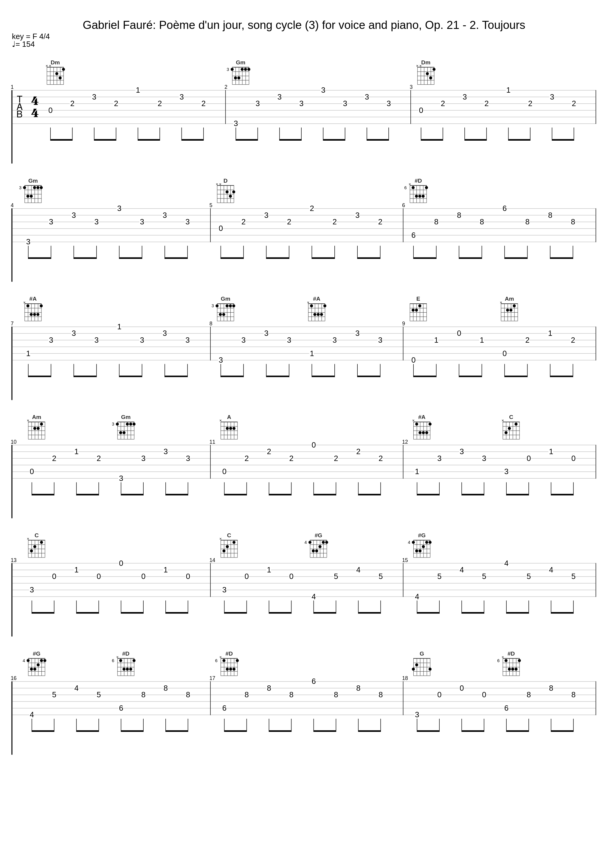 Gabriel Fauré: Poème d'un jour, song cycle (3) for voice and piano, Op. 21 - 2. Toujours_Gabriel Fauré_1