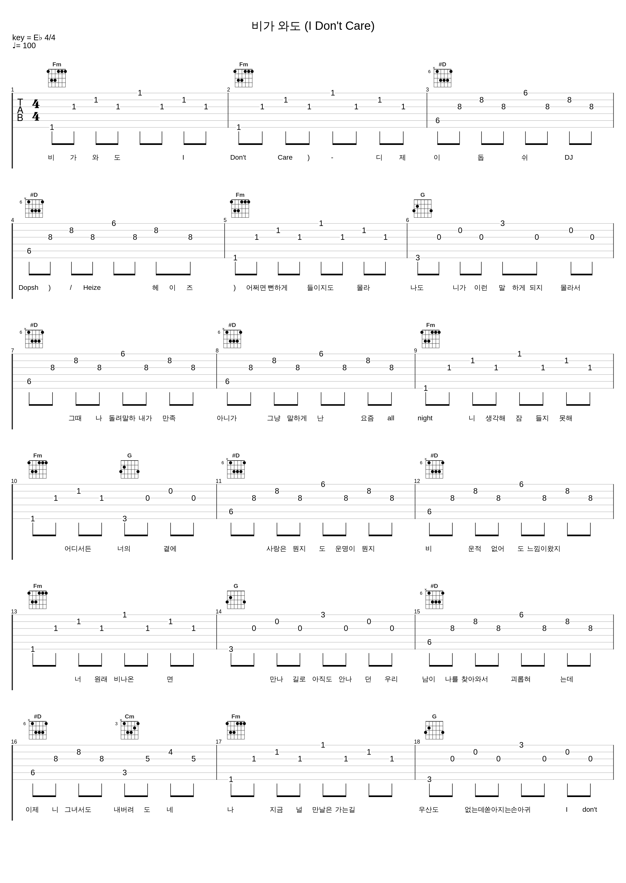 비가 와도 (I Don't Care)_디제이 돕쉬,Heize_1