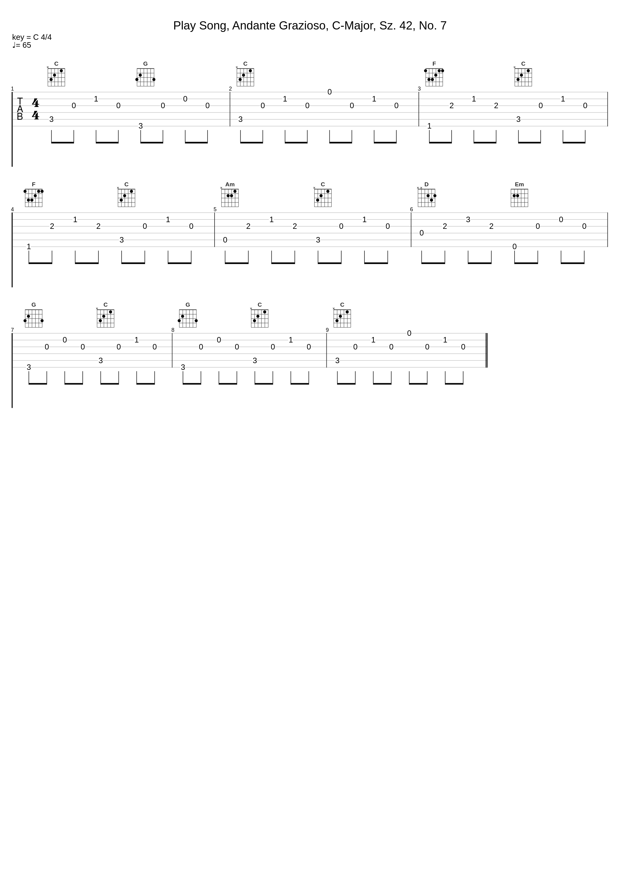 Play Song, Andante Grazioso, C-Major, Sz. 42, No. 7_Robert von Heeren,Béla Bartók_1