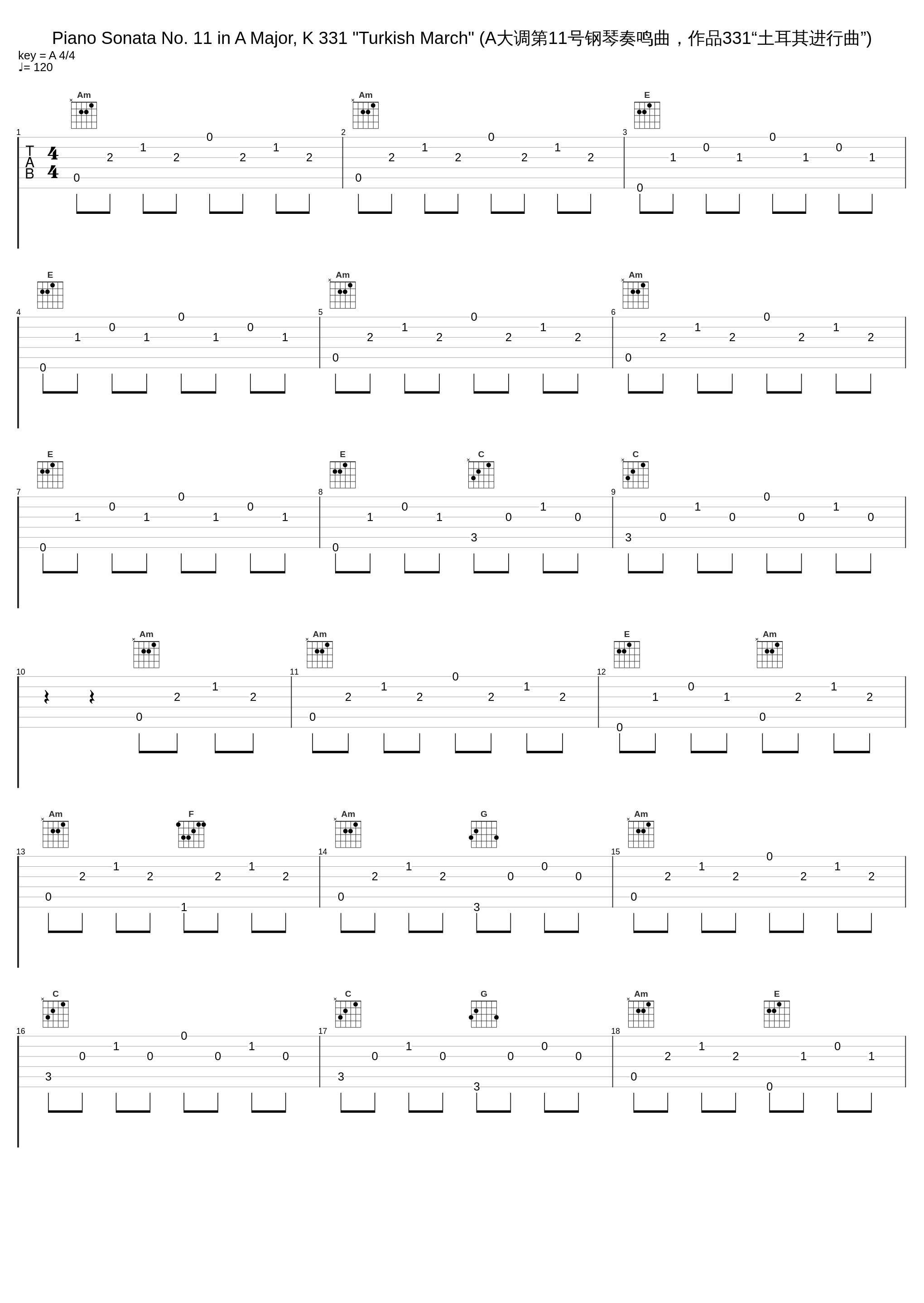 Piano Sonata No. 11 in A Major, K 331 "Turkish March" (A大调第11号钢琴奏鸣曲，作品331“土耳其进行曲”)_AM Orchestra_1