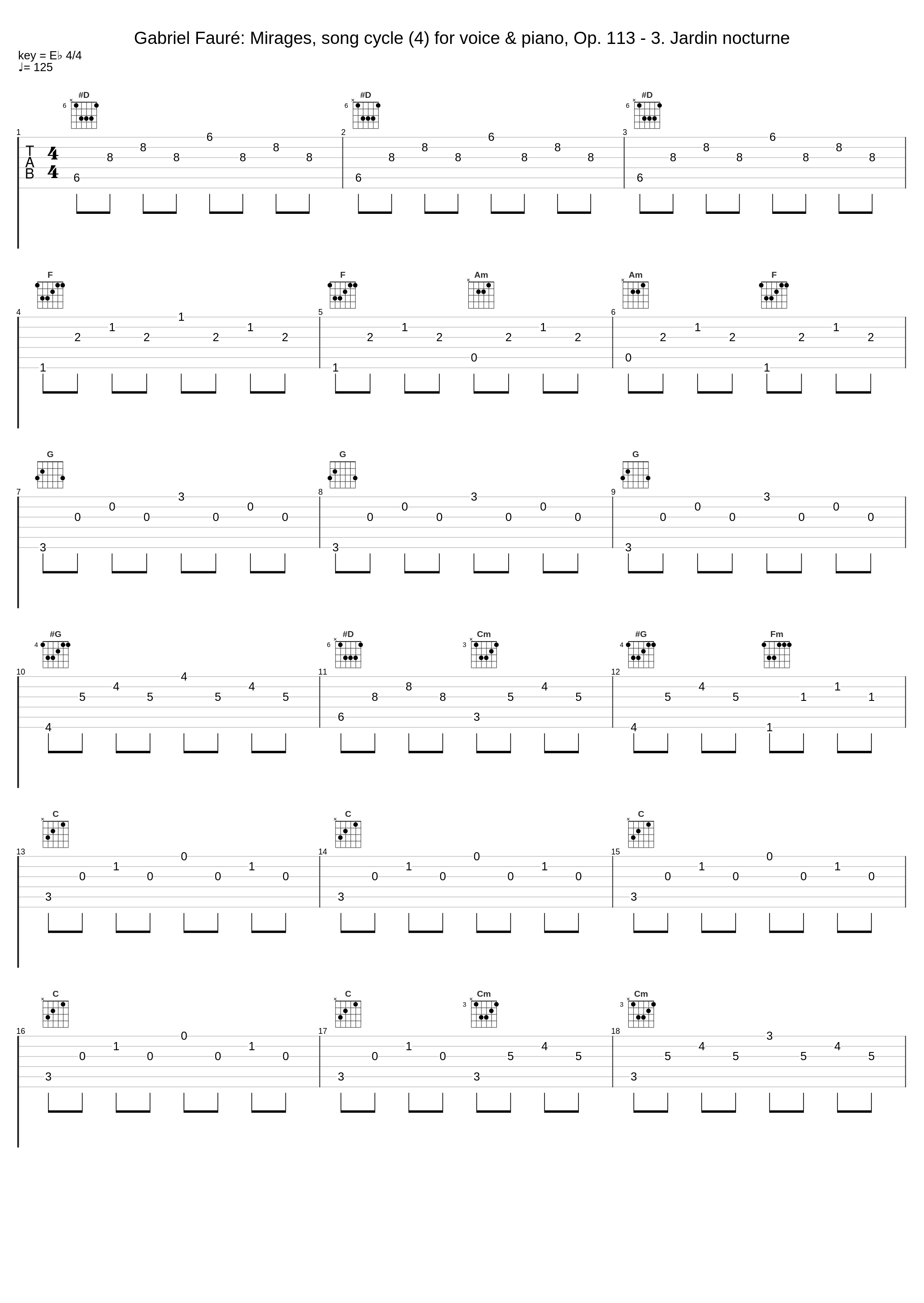Gabriel Fauré: Mirages, song cycle (4) for voice & piano, Op. 113 - 3. Jardin nocturne_Gabriel Fauré_1
