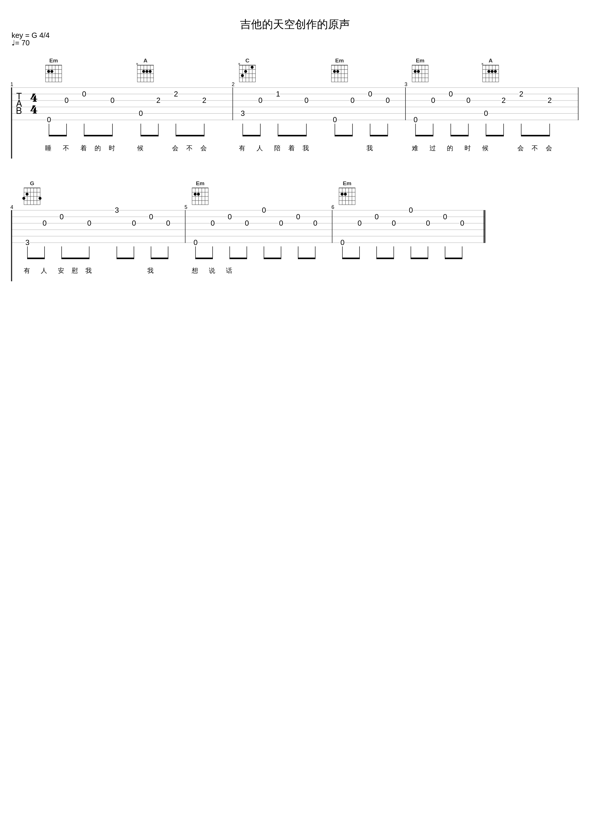 吉他的天空创作的原声_吉他的天空_1