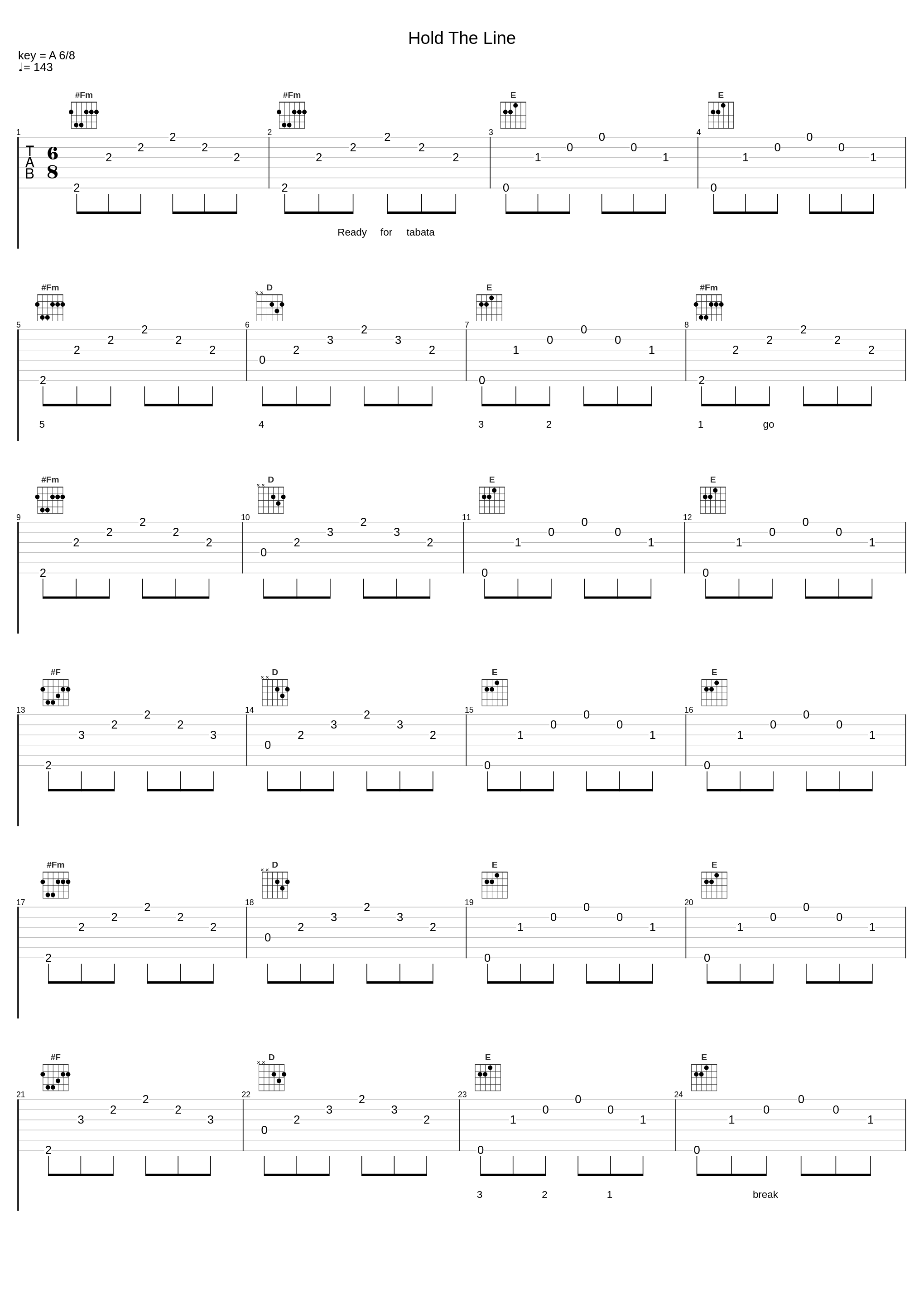 Hold The Line_Tabata Music_1