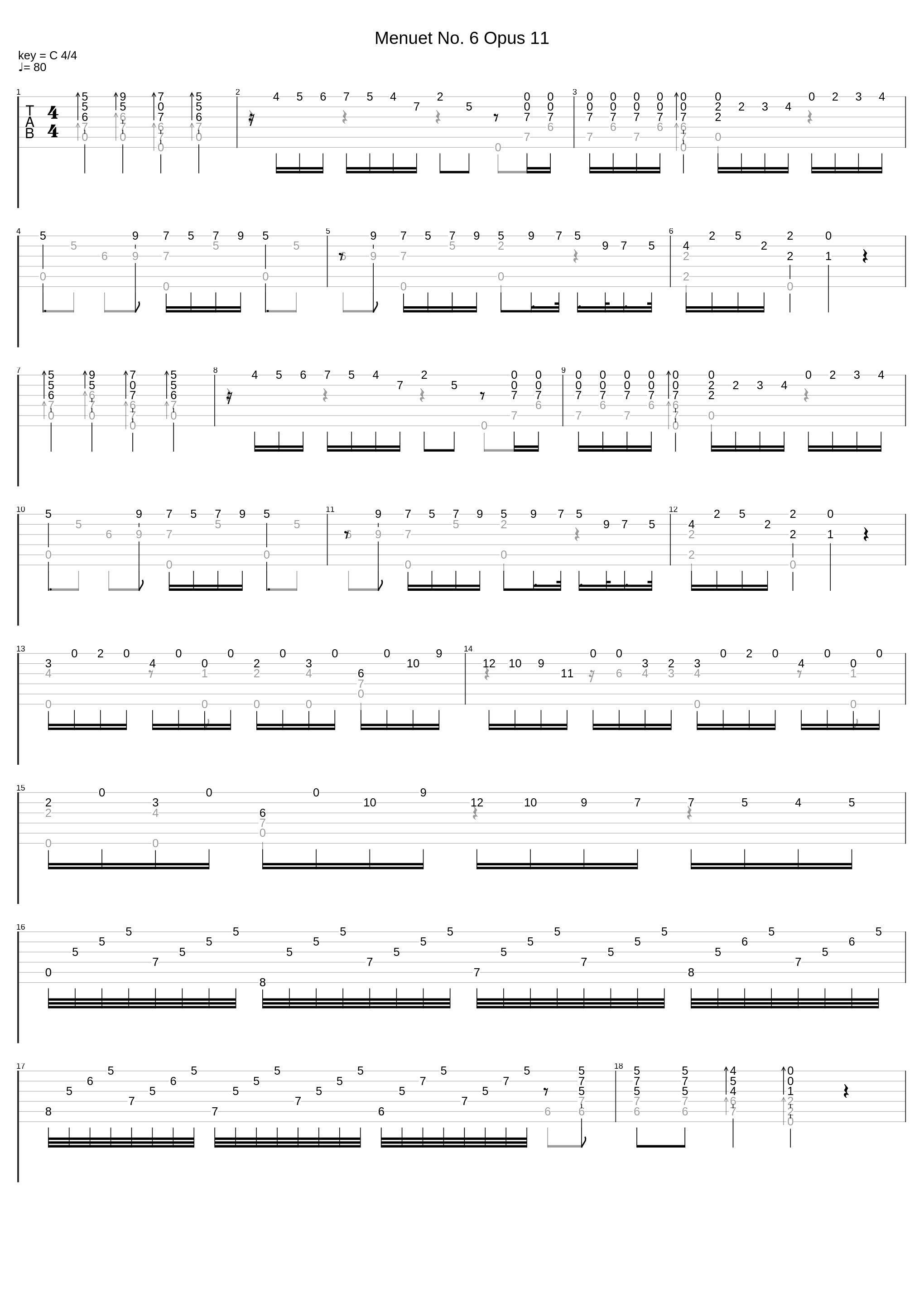 Menuet No 6 Opus 11_Fernando Sor_1