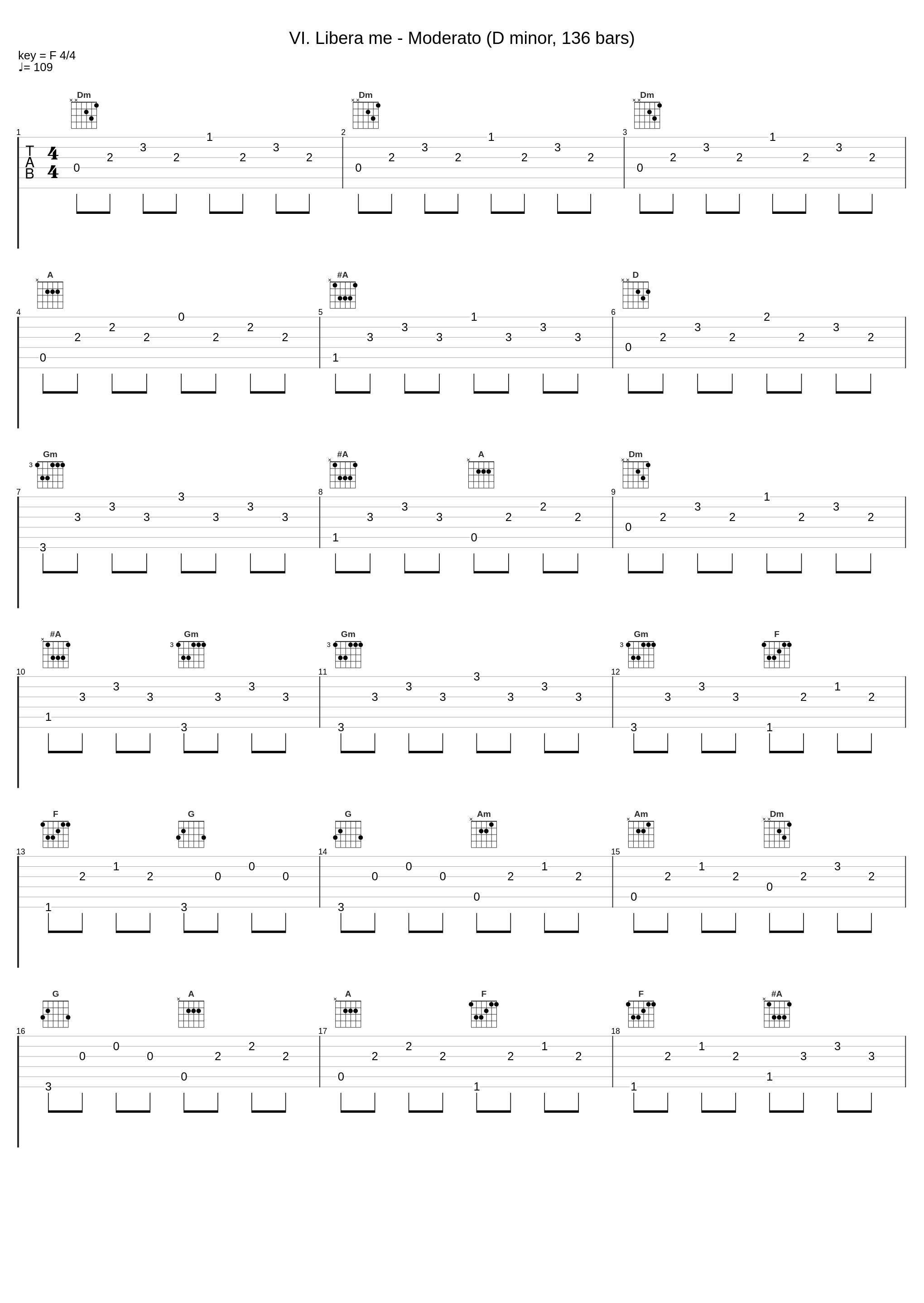 VI. Libera me - Moderato (D minor, 136 bars)_小澤征爾,Gabriel Fauré_1