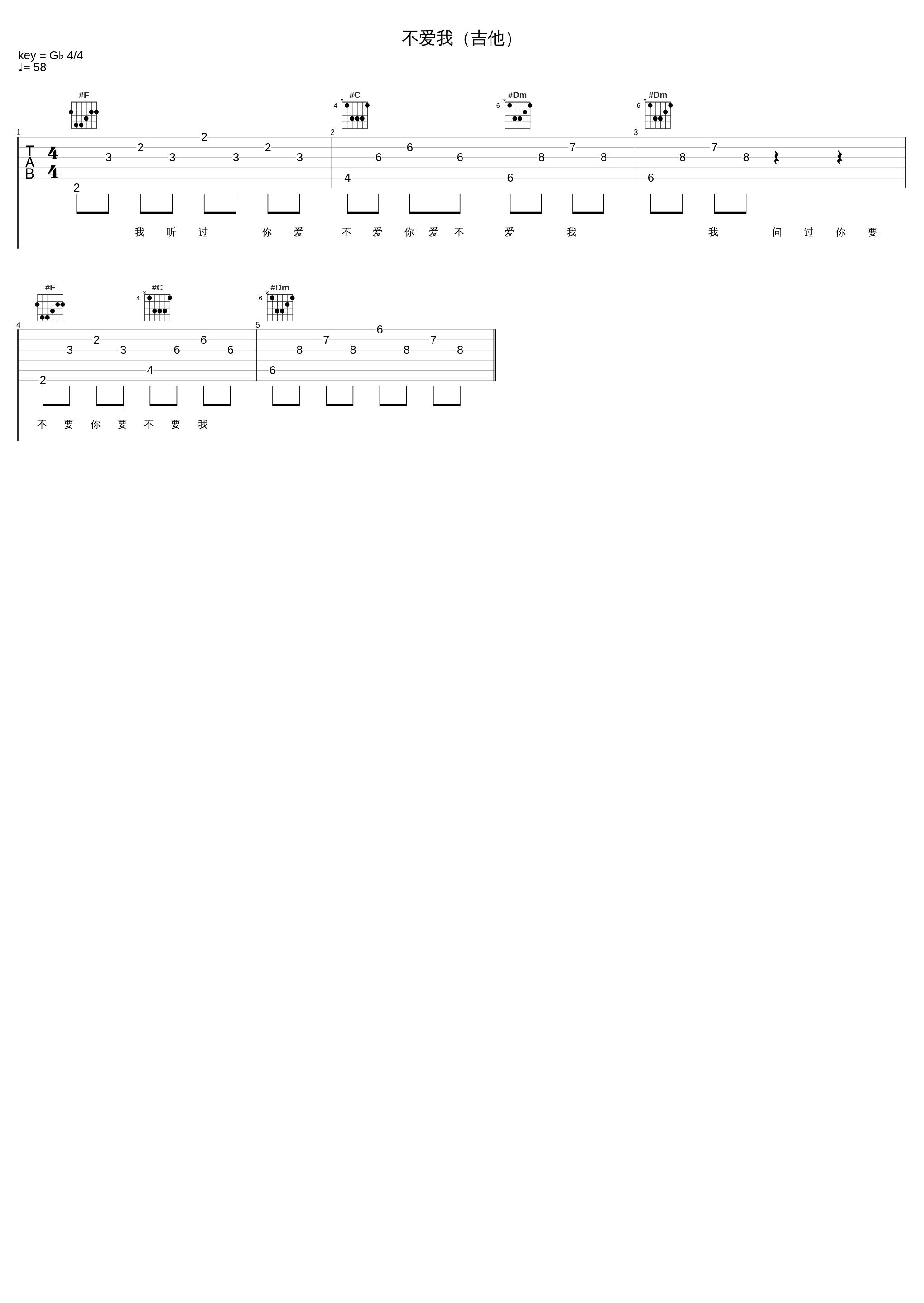 不爱我（吉他）_池鱼_1