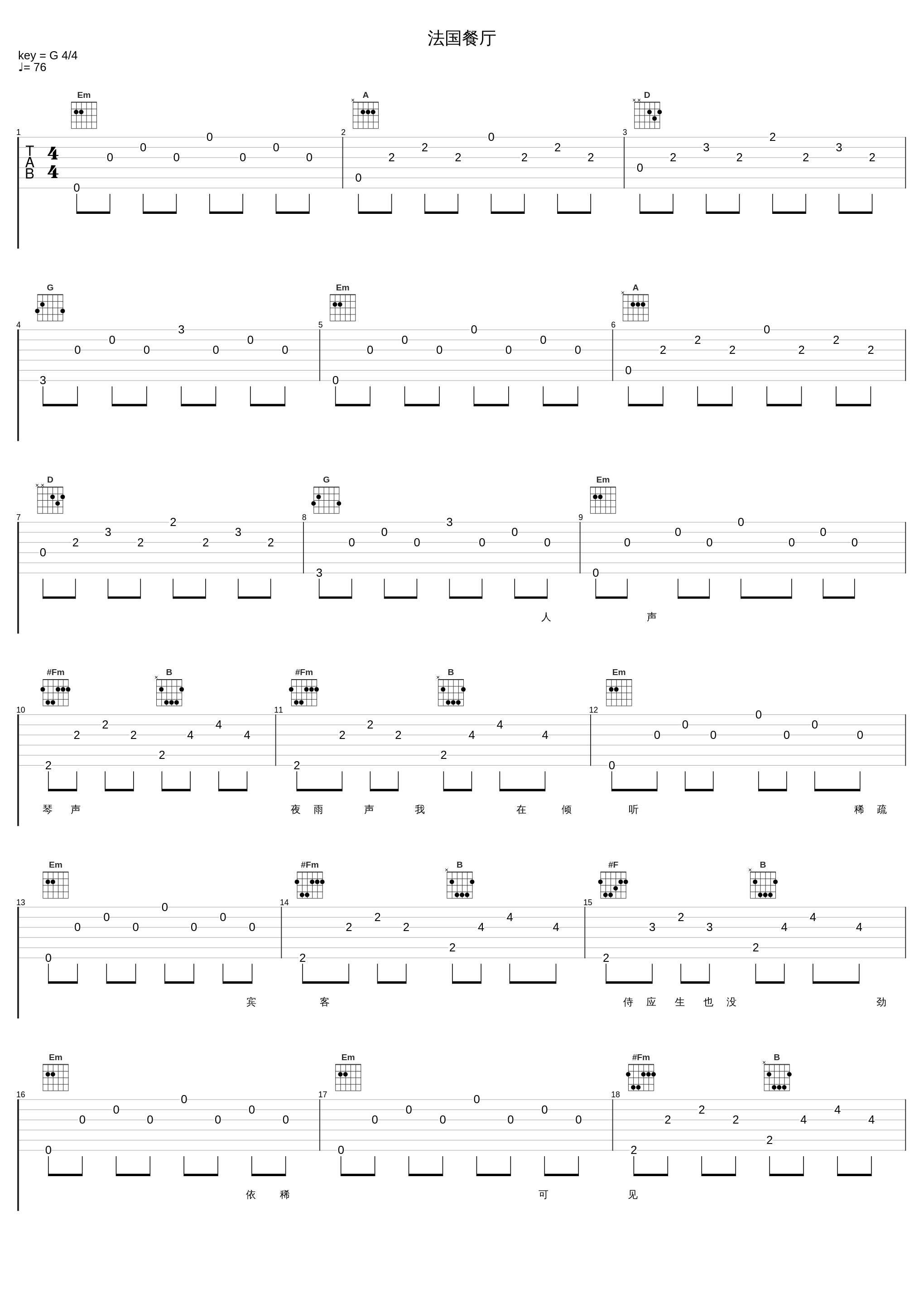 法国餐厅_张学友_1