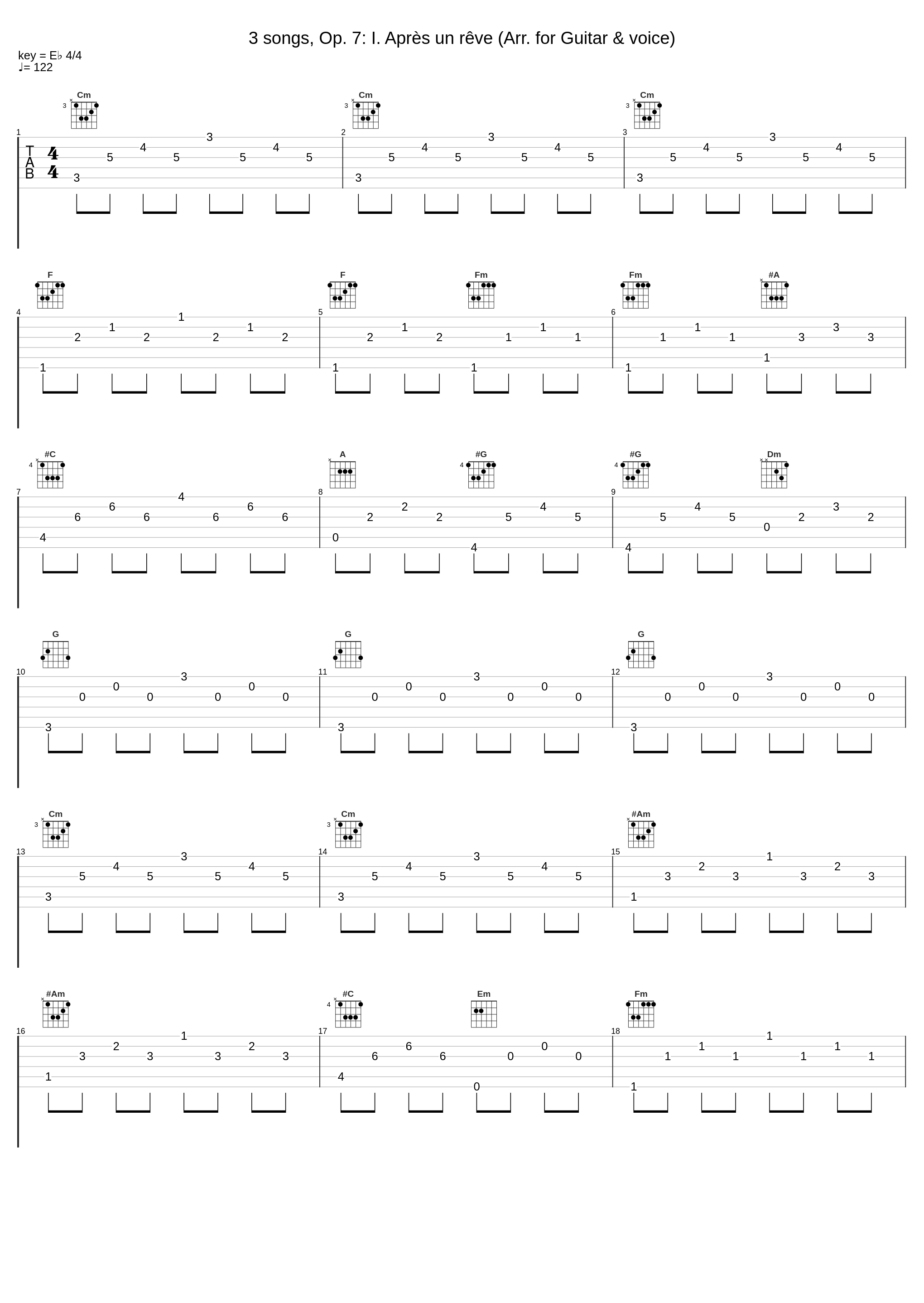 3 songs, Op. 7: I. Après un rêve (Arr. for Guitar & voice)_Duo Varnerin,Gabriel Fauré,Romain Bussine_1