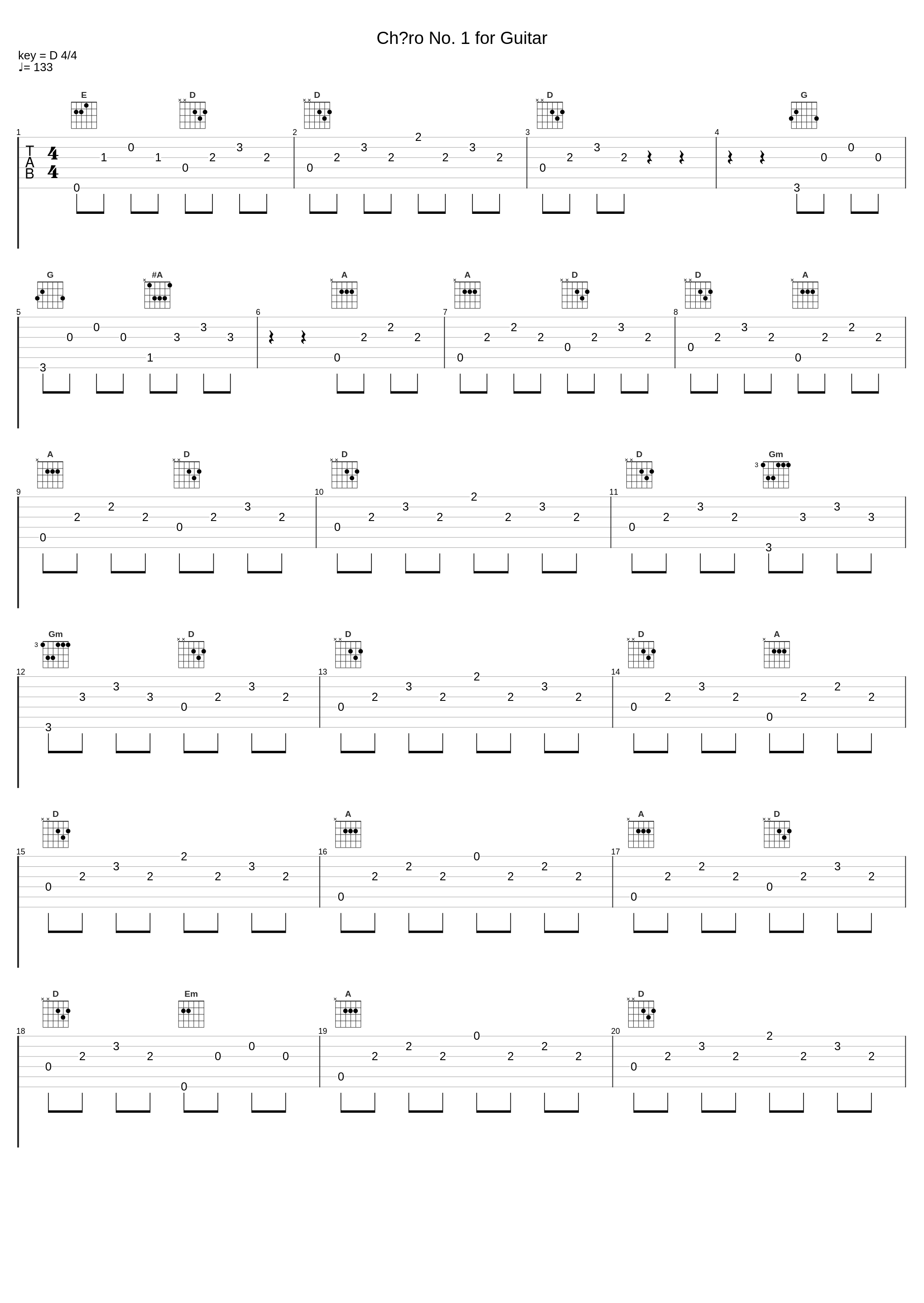 Chôro No. 1 for Guitar_David Russell_1