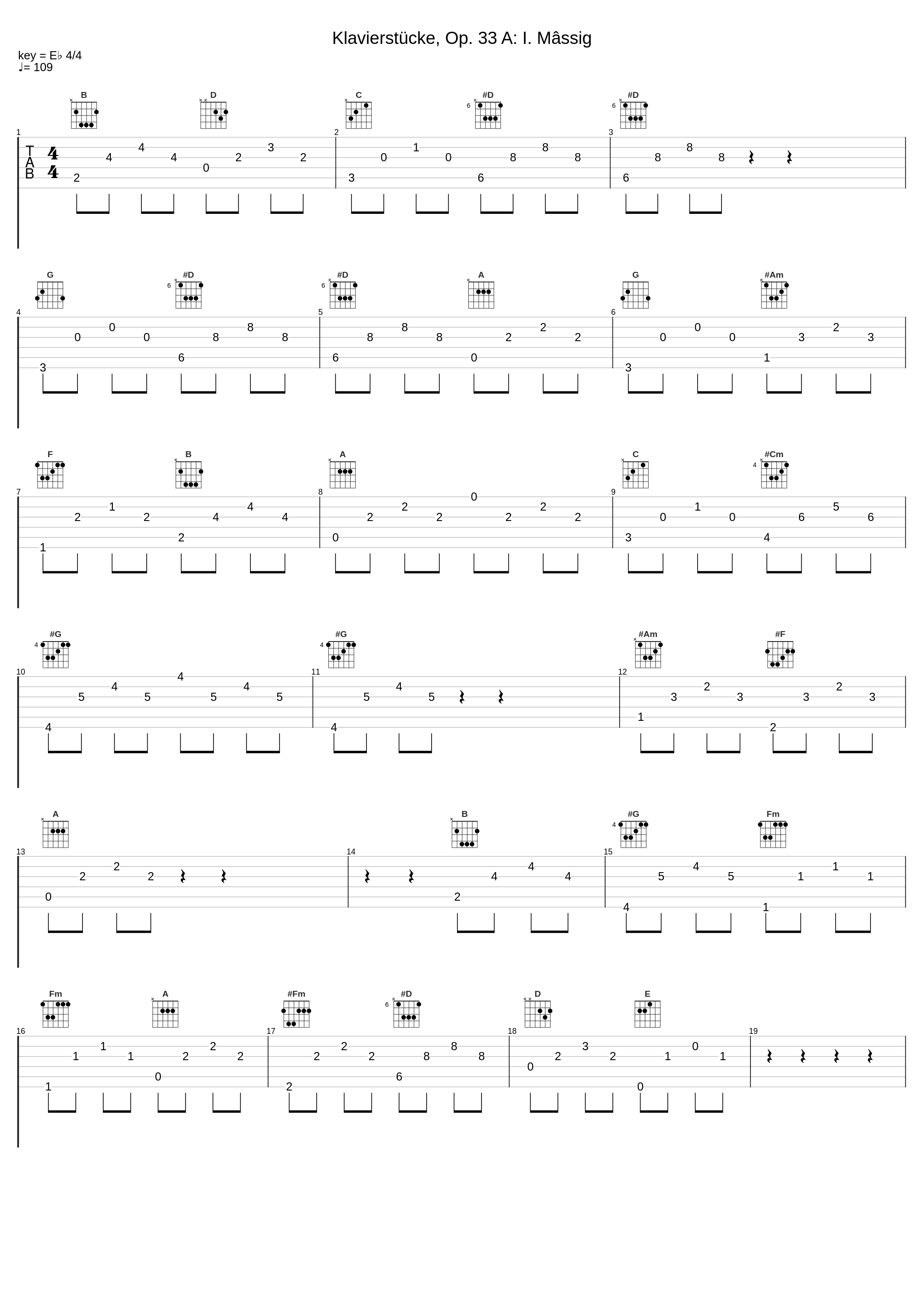 Klavierstücke, Op. 33 A: I. Mâssig_Michel Maurer,Arnold Schönberg_1