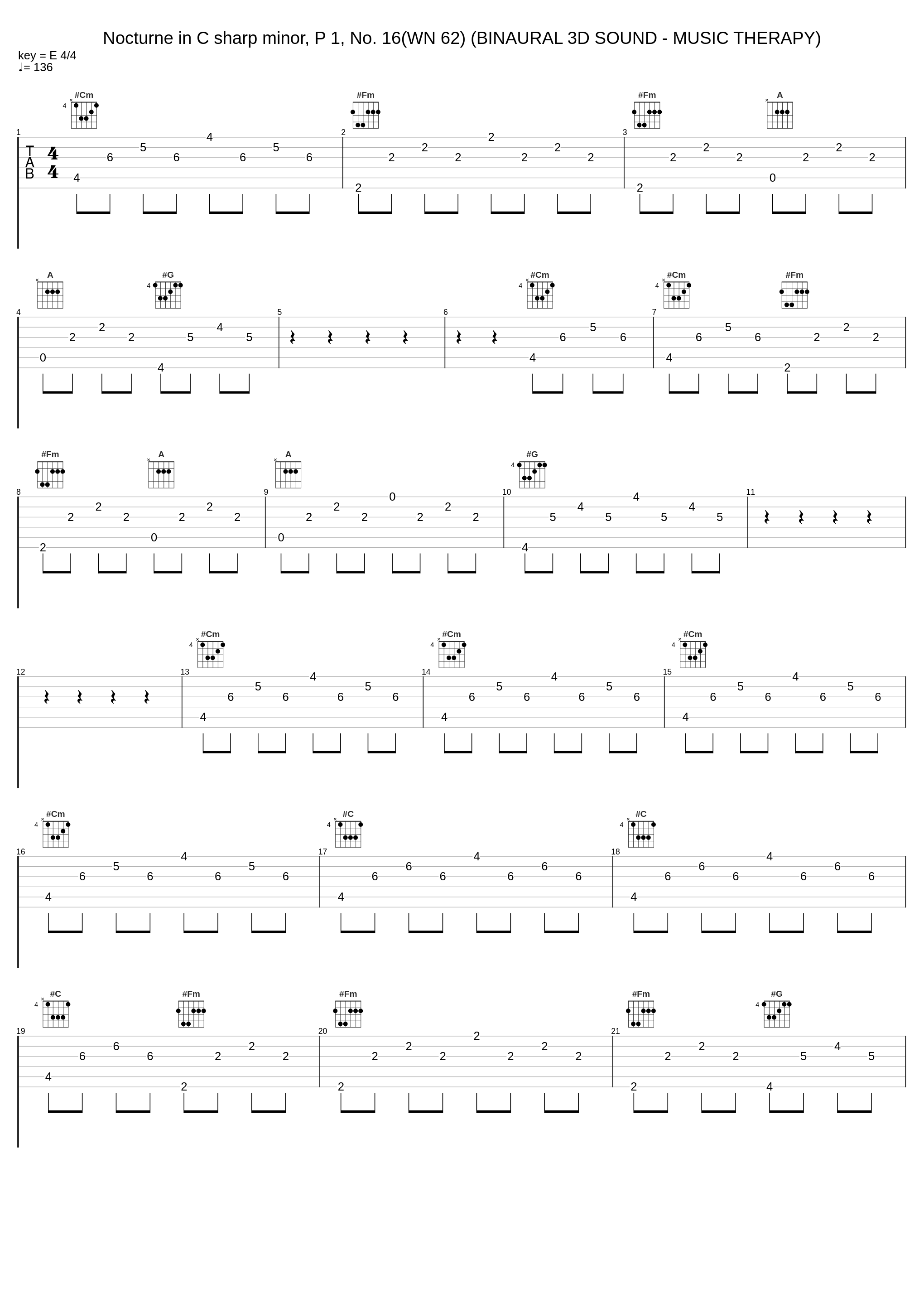 Nocturne in C sharp minor, P 1,  No. 16(WN 62) (BINAURAL 3D SOUND - MUSIC THERAPY)_Frédéric Chopin_1