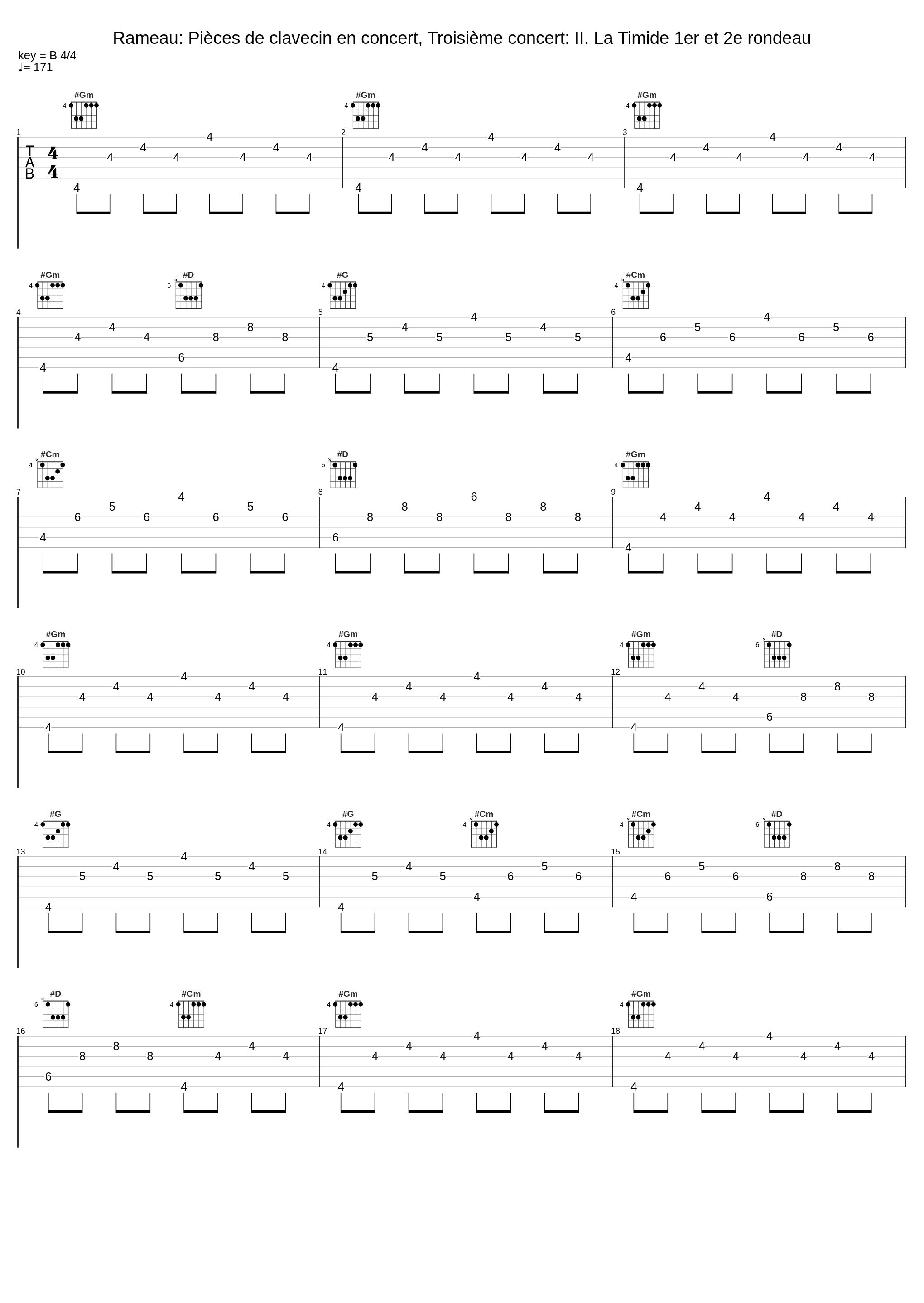 Rameau: Pièces de clavecin en concert, Troisième concert: II. La Timide 1er et 2e rondeau_Olivier Fortin,Ensemble Masques_1