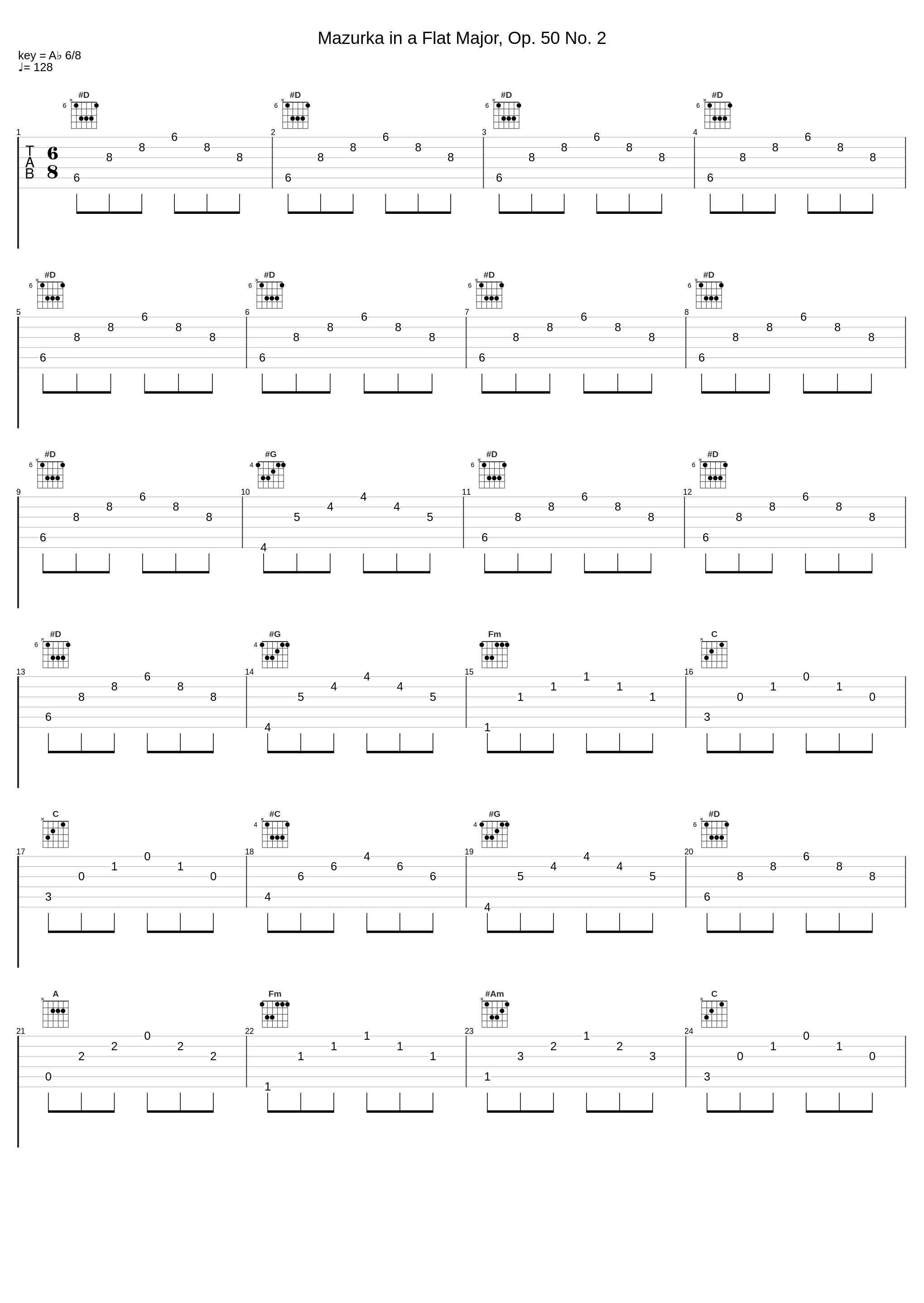 Mazurka in a Flat Major, Op. 50 No. 2_Frédéric Chopin_1