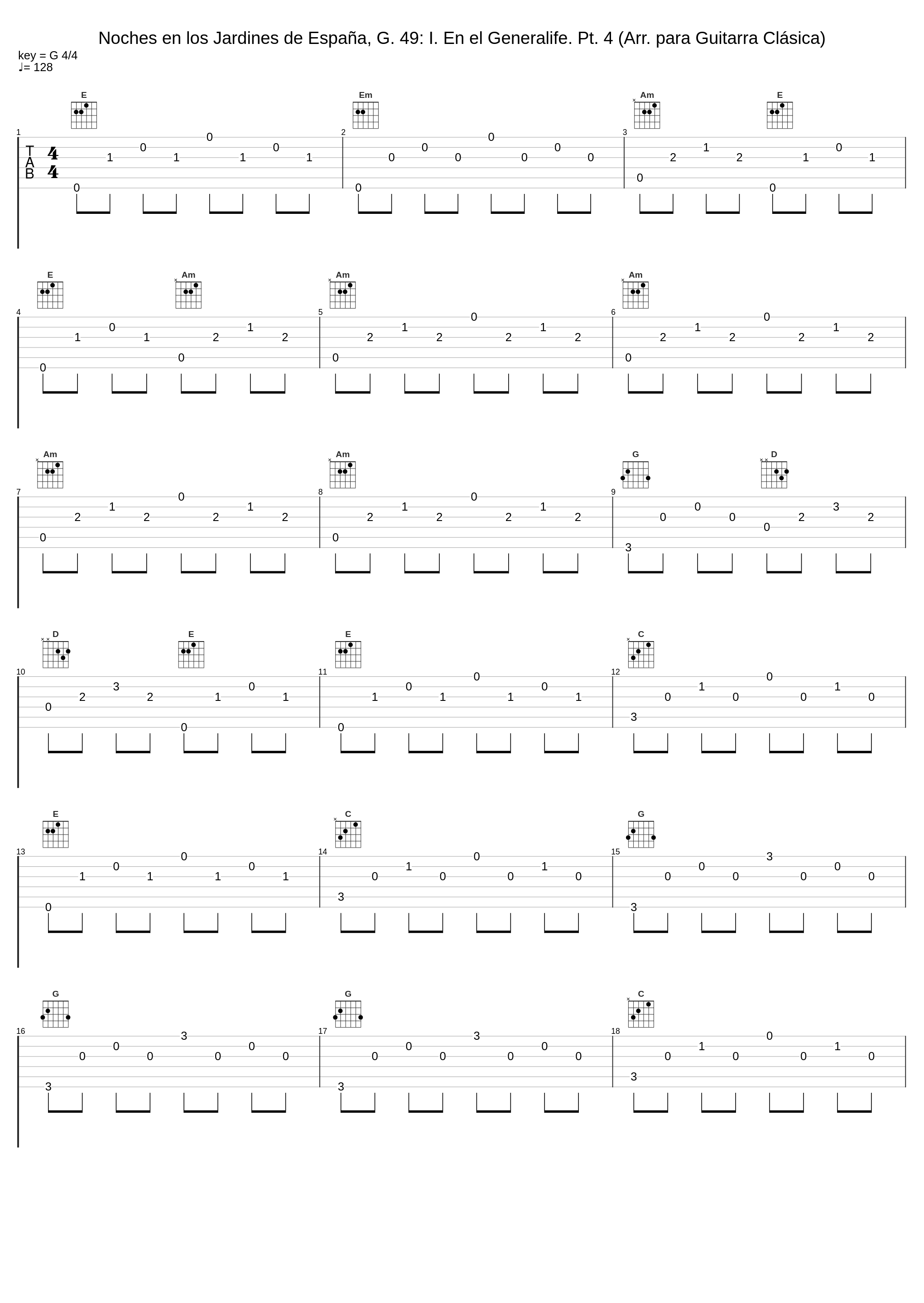 Noches en los Jardines de España, G. 49: I. En el Generalife. Pt. 4 (Arr. para Guitarra Clásica)_Eneko Azedo,Manuel de Falla_1