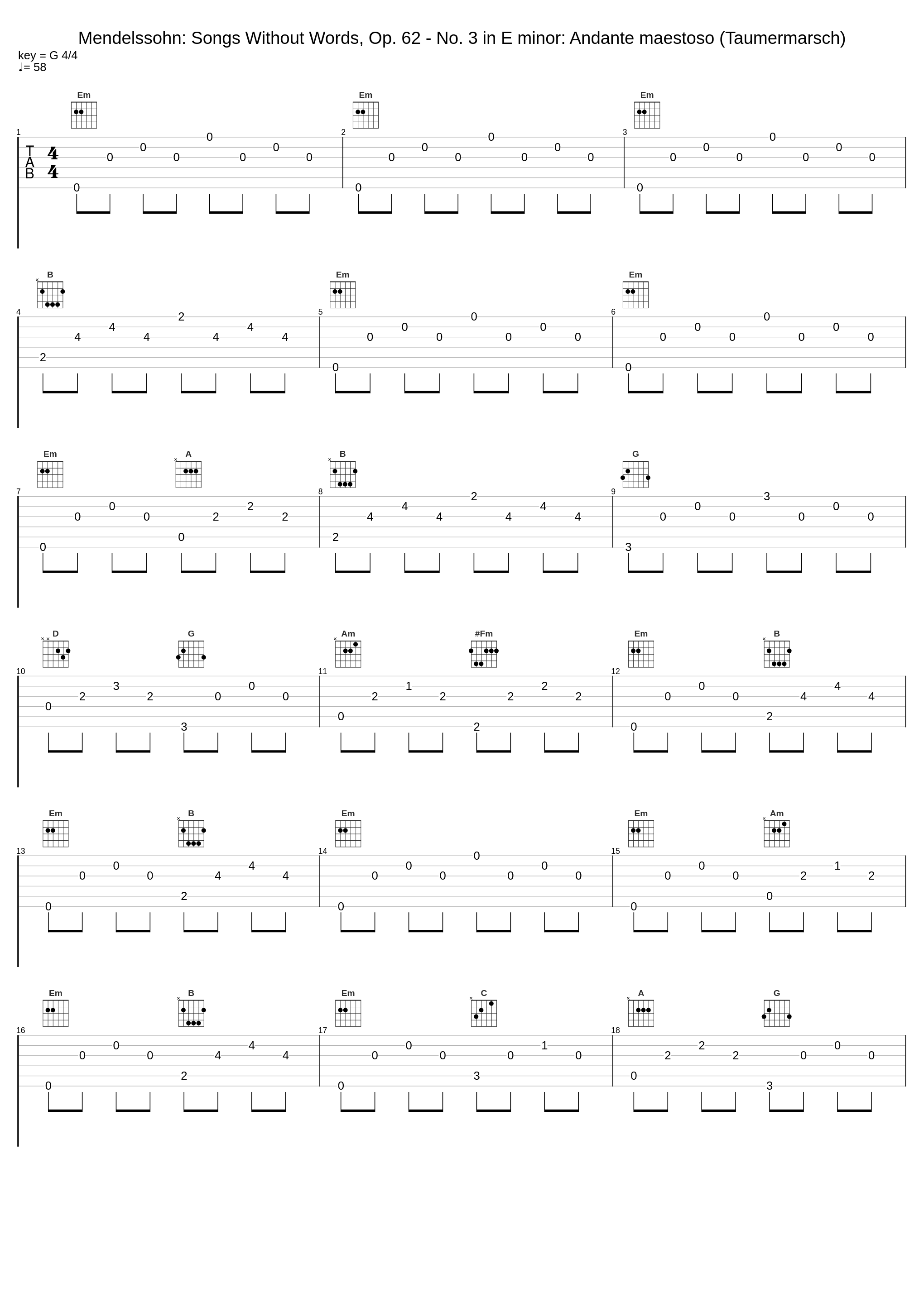Mendelssohn: Songs Without Words, Op. 62 - No. 3 in E minor: Andante maestoso (Taumermarsch)_Felix Mendelssohn_1