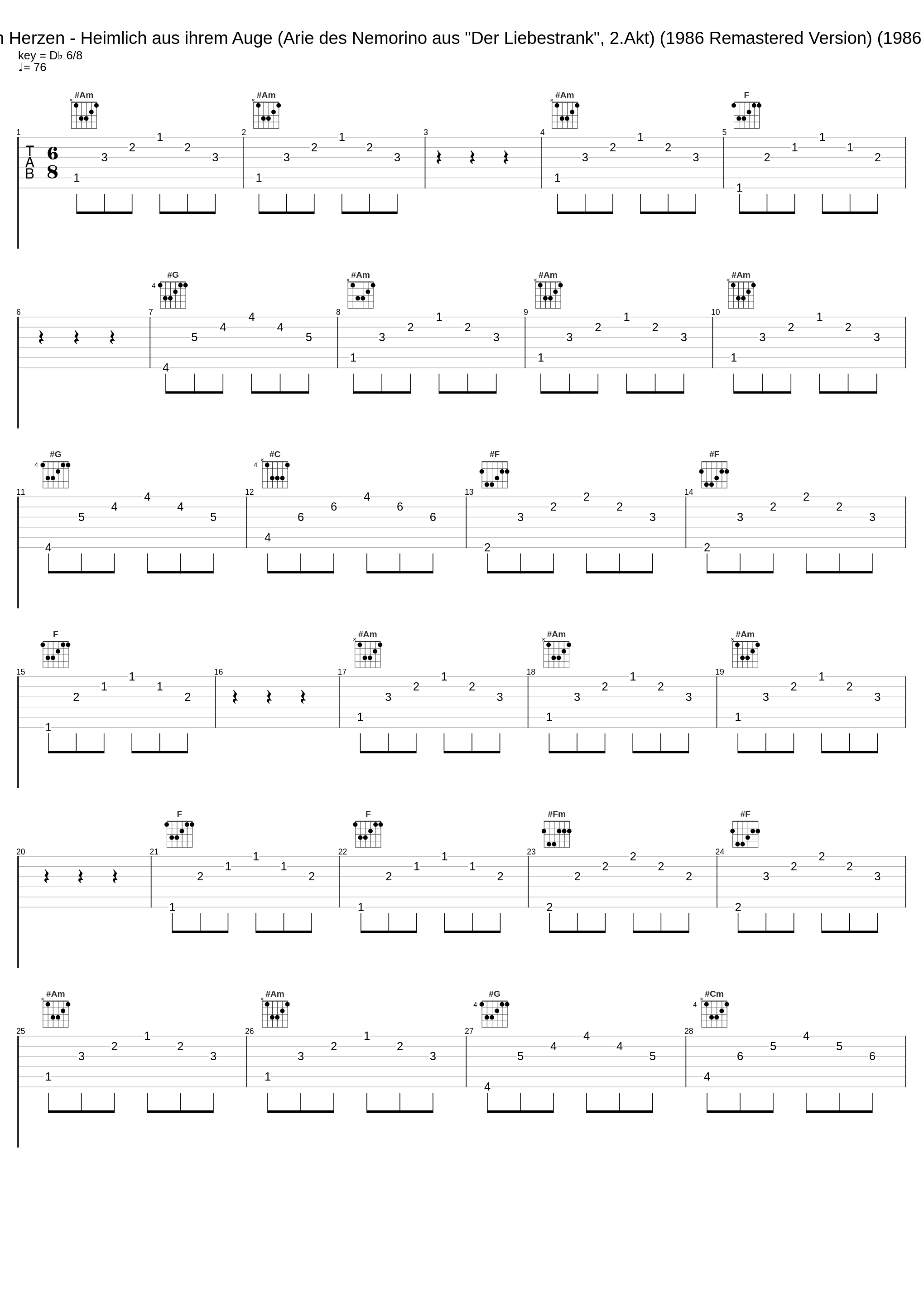 Wohl drang aus ihrem Herzen - Heimlich aus ihrem Auge (Arie des Nemorino aus "Der Liebestrank", 2.Akt) (1986 Remastered Version) (1986 Remastered Version)_Fritz Wunderlich,Bayerisches Staatsorchester,Hans Müller-Kray_1