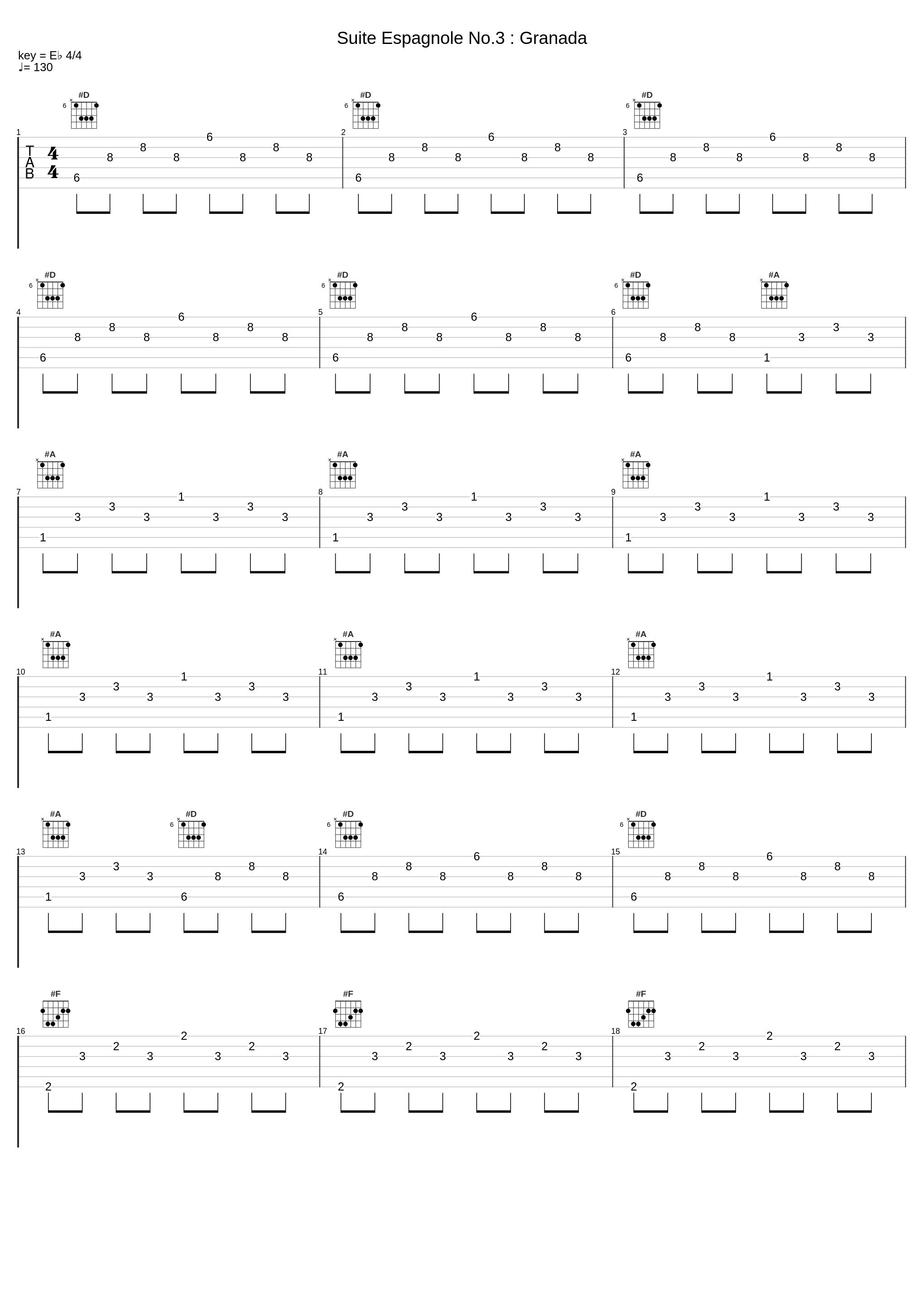 Suite Espagnole No.3 : Granada_Andrés Segovia,Isaac Albéniz_1