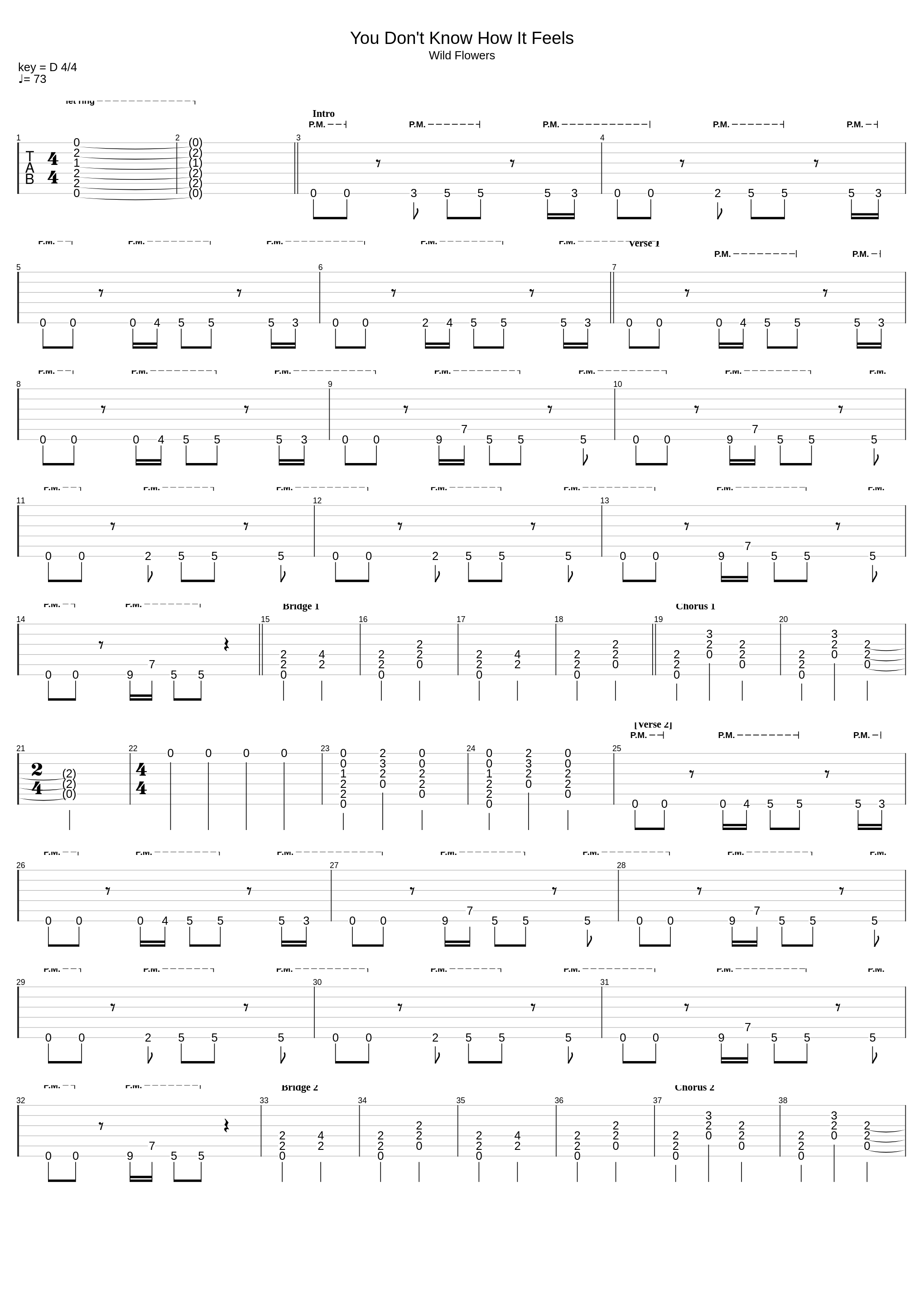 You Don't Know How It Feels In Key of D_Tom Petty_1